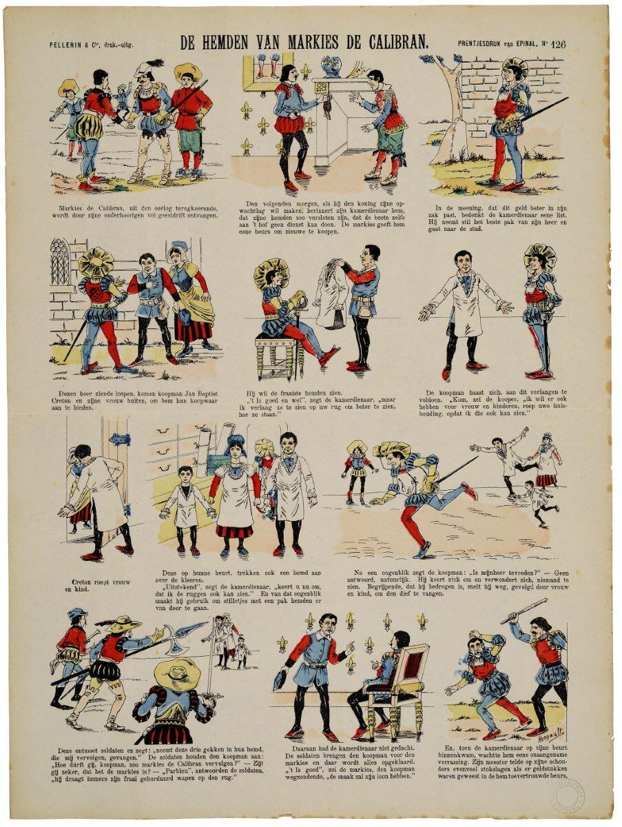 DE HEMDEN VAN MARKIES DE CALIBRAN. (titre inscrit, néerl.) ; Les chemises du marquis de Calibran (titre traduit), Henry Hennault, 1891-1901