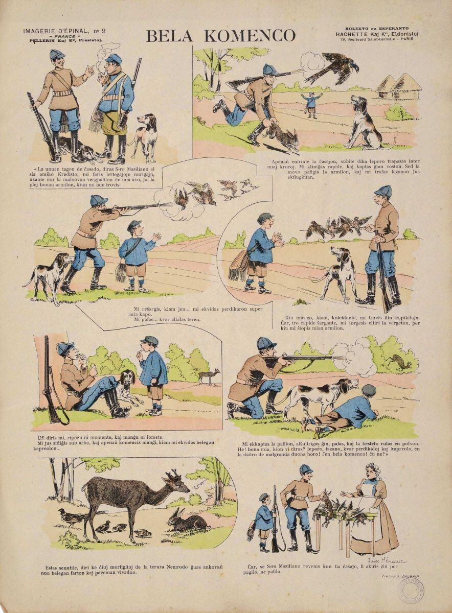 BELA KOMENCO (titre inscrit, esperanto) ; Une belle ouverture (titre traduit), Jules Hénault, 1905 après
