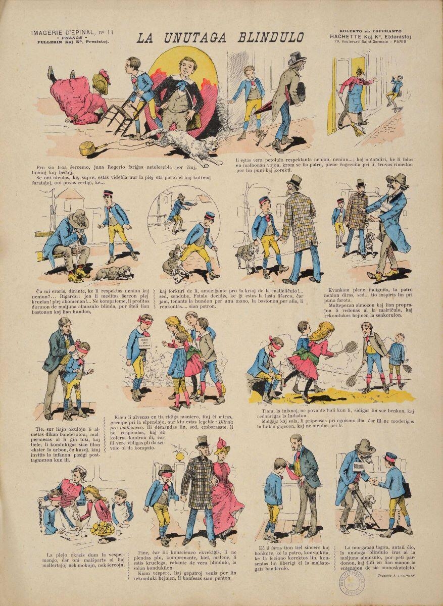 LA UNUTAGA BLINDULO (titre inscrit, esperanto) ; L'aveugle d'un jour (titre factice), Georges Meunier, 1905 après