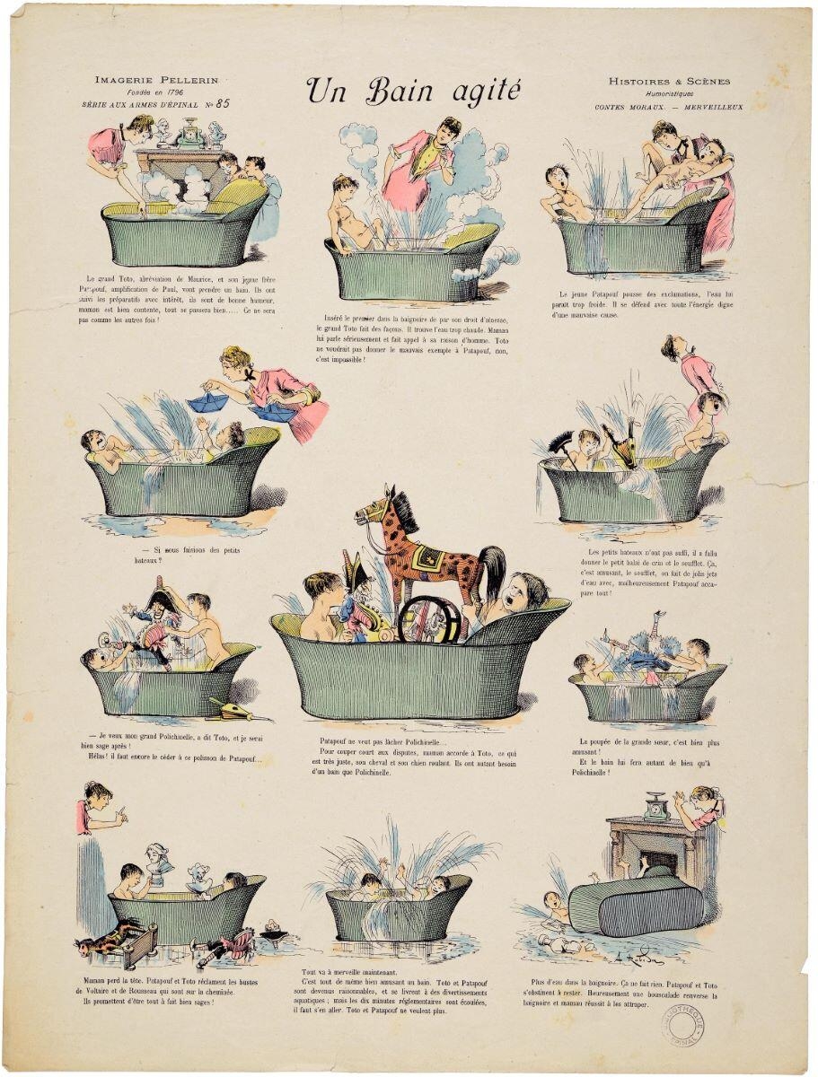 Un Bain agité (titre inscrit), Albert Robida, 1892 dépôt légal