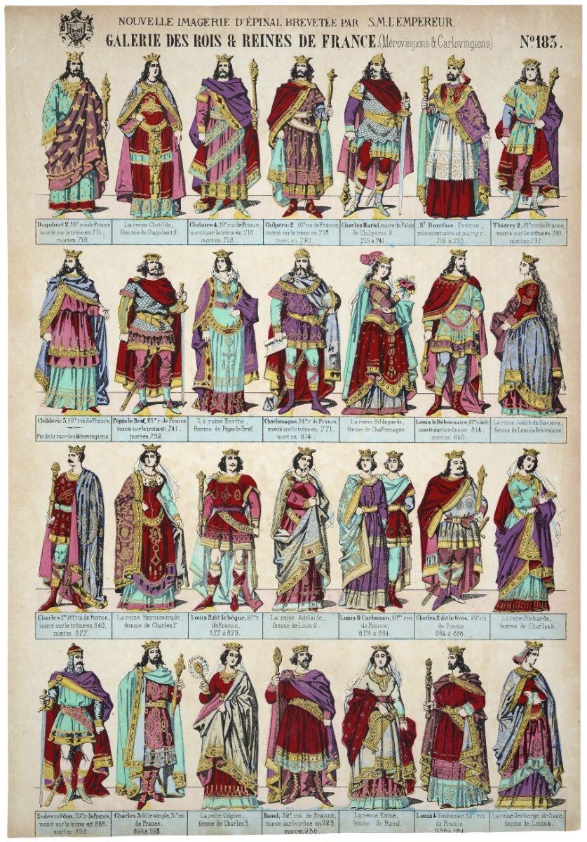 GALERIE DES ROIS & REINES DE FRANCE, (Mérovingiens & Carlovingiens). N°. 183. (titre inscrit)_0