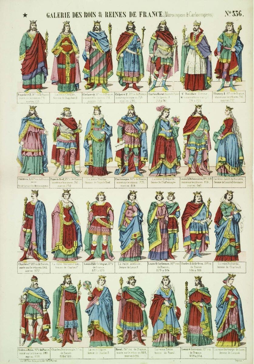 GALERIE DES ROIS & REINES DE FRANCE (Mérovingiens & Carlovingiens). N° 536. (titre inscrit)_0