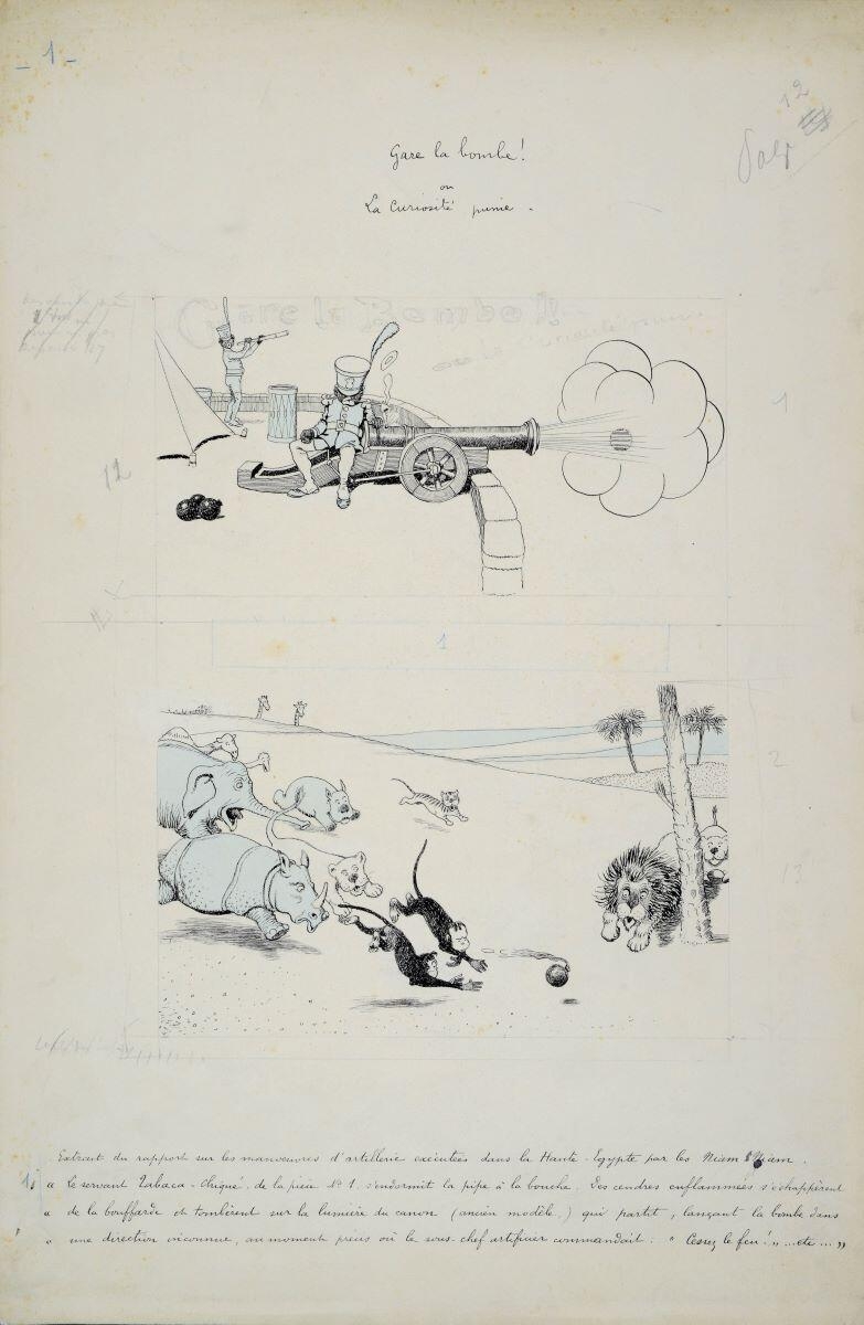 Gare la Bombe ou La curiosité punie. (titre inscrit), Benjamin Rabier, 1897-1905