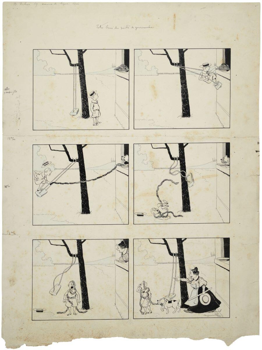 Toto Puni du péché de gourmandise (titre inscrit), Benjamin Rabier, 1897-1901