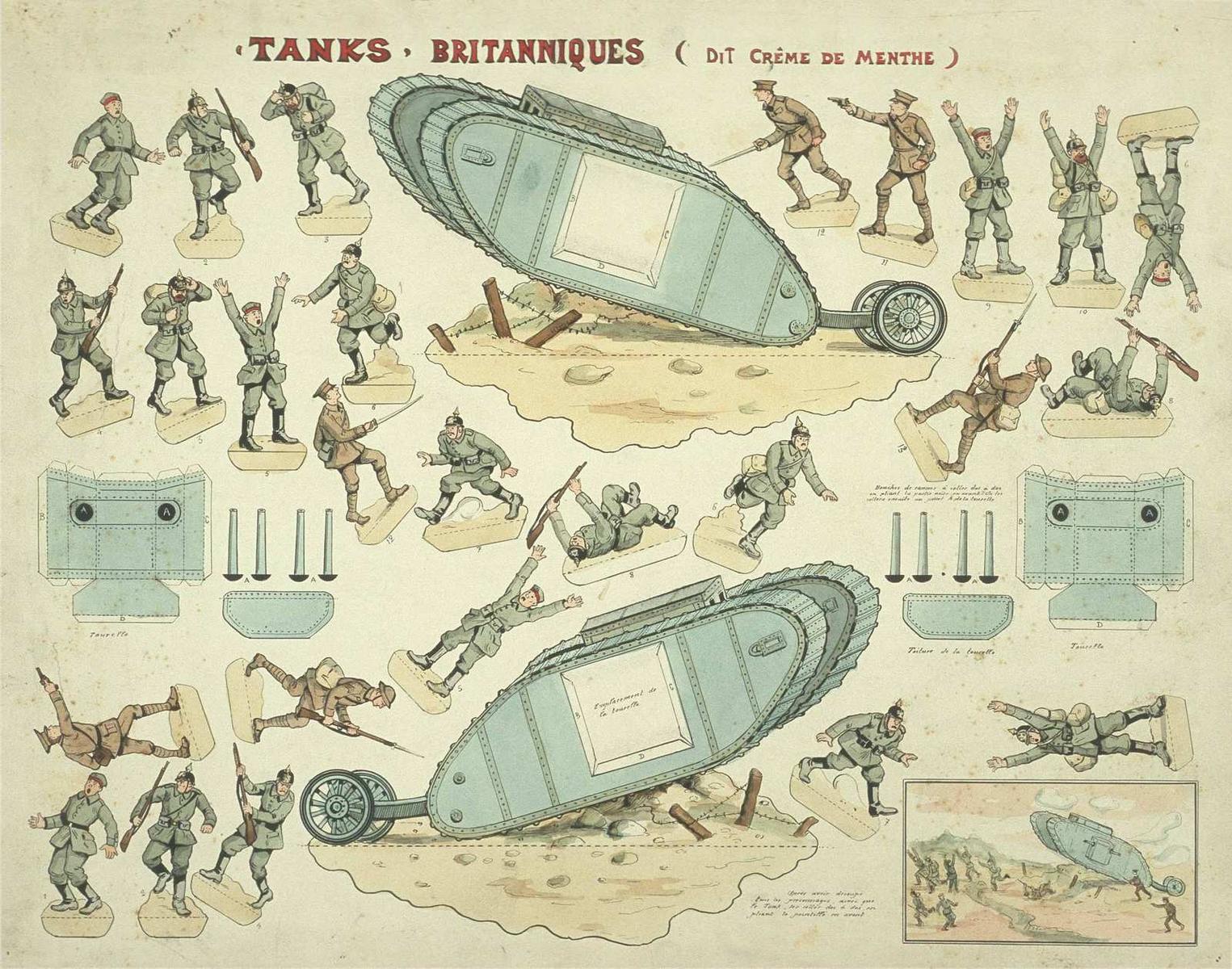 TANKS BRITANNIQUES (DIT CRÊME DE MENTHE) (titre inscrit), Louis Georges Albert Morinet, 1917 vers