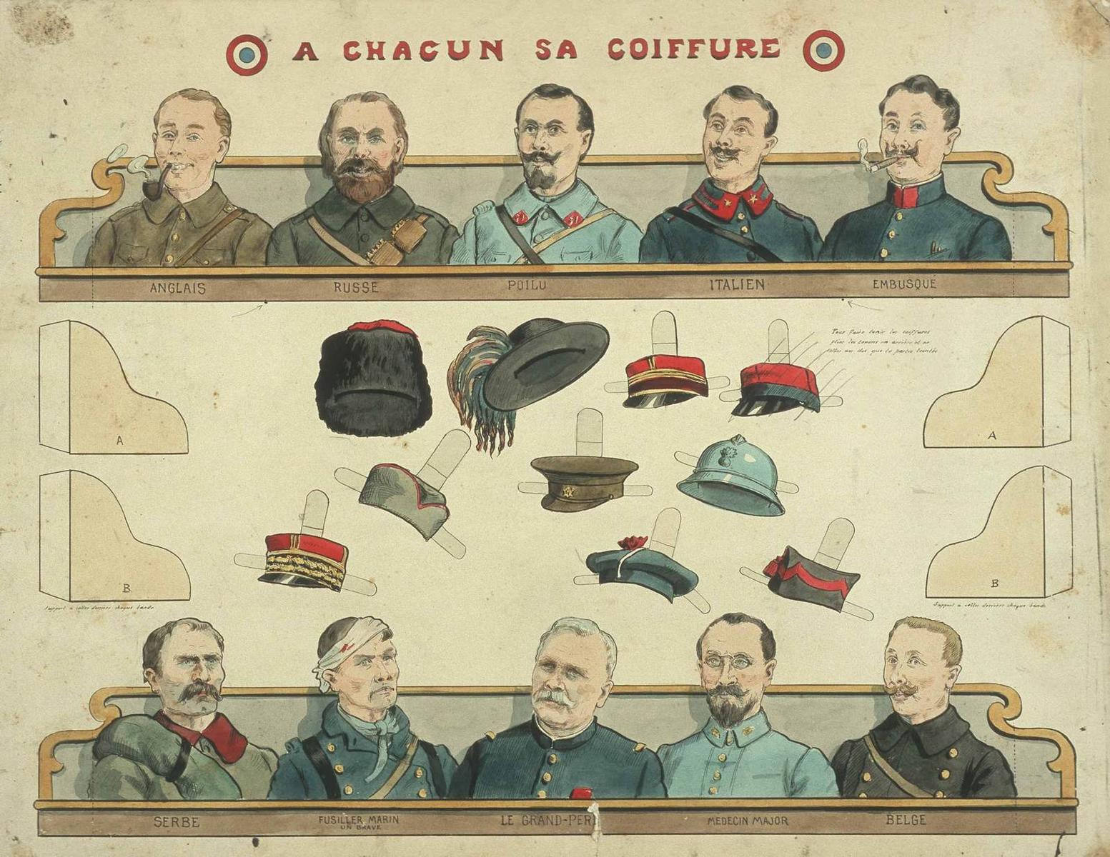 A CHACUN SA COIFFURE (titre inscrit), Louis Georges Albert Morinet, 1916 vers