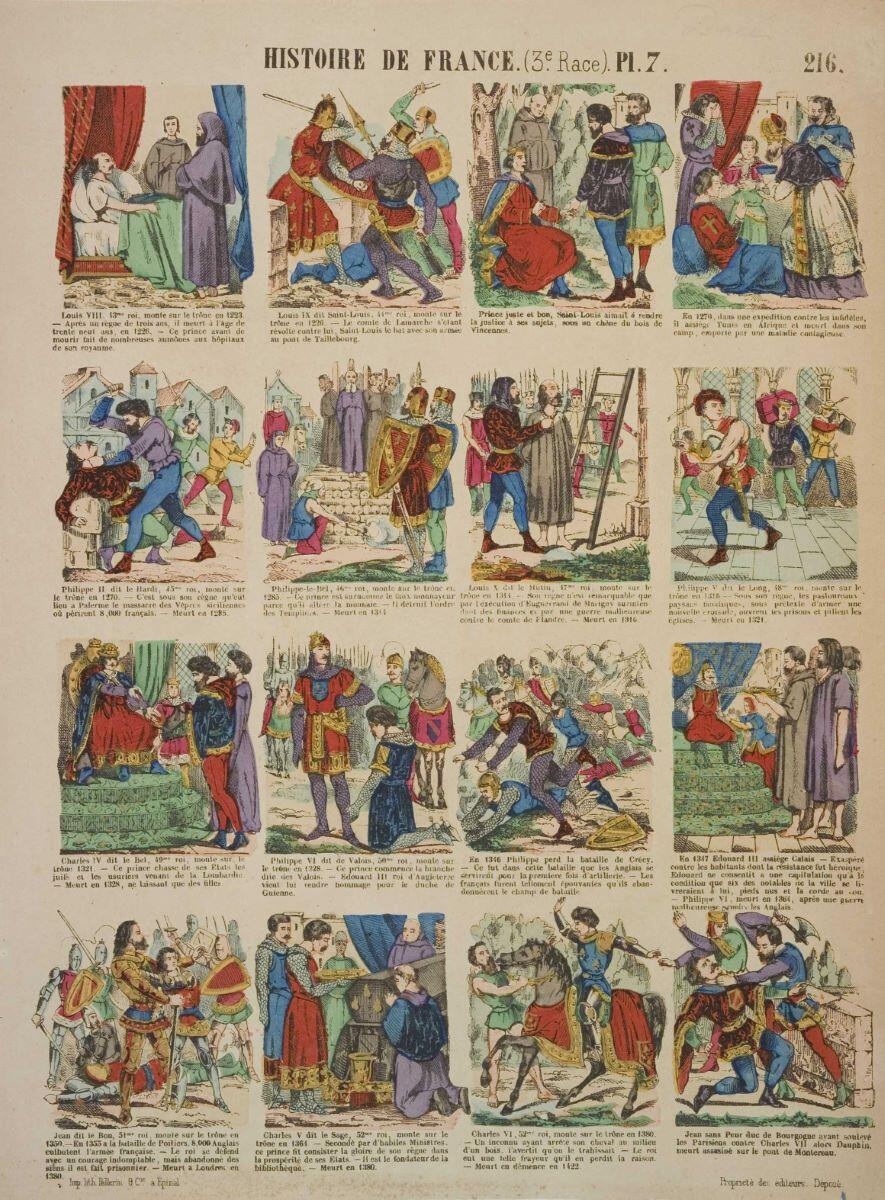 HISTOIRE DE FRANCE. (3e. Race). Pl.7. 216 (titre inscrit)_0