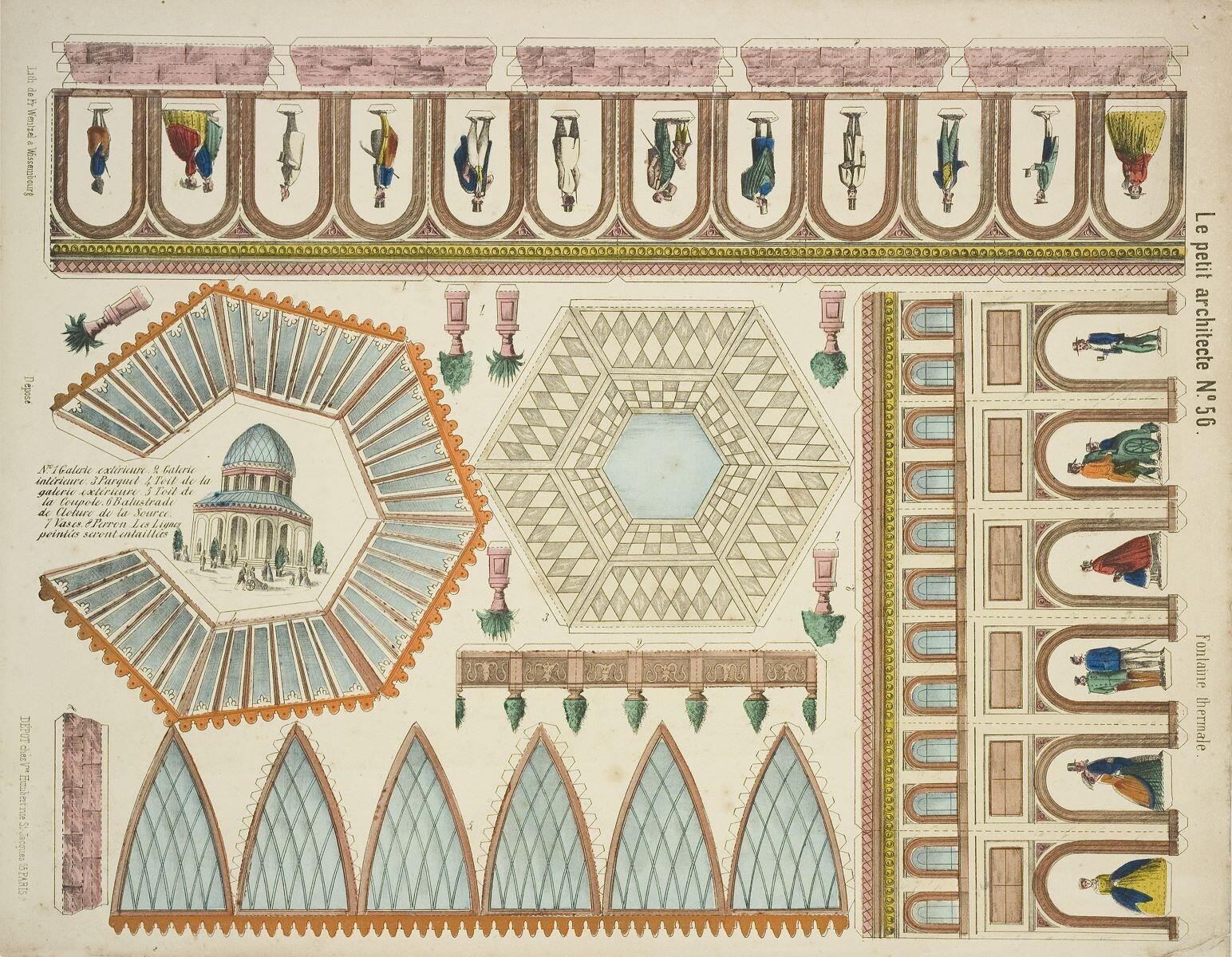 Le petit architecte N°. 56. Fontaine thermale. (titre inscrit), Jean Frédéric Wentzel, 1863 dépôt légal