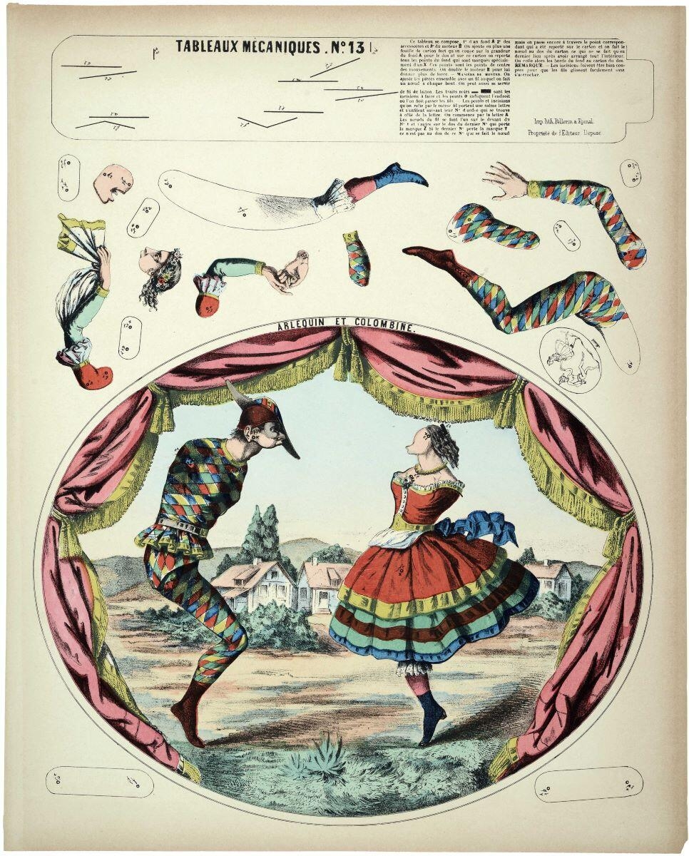 TABLEAUX MÉCANIQUES. N°.13 / ARLEQUIN ET COLOMBINE. (titre inscrit)_0
