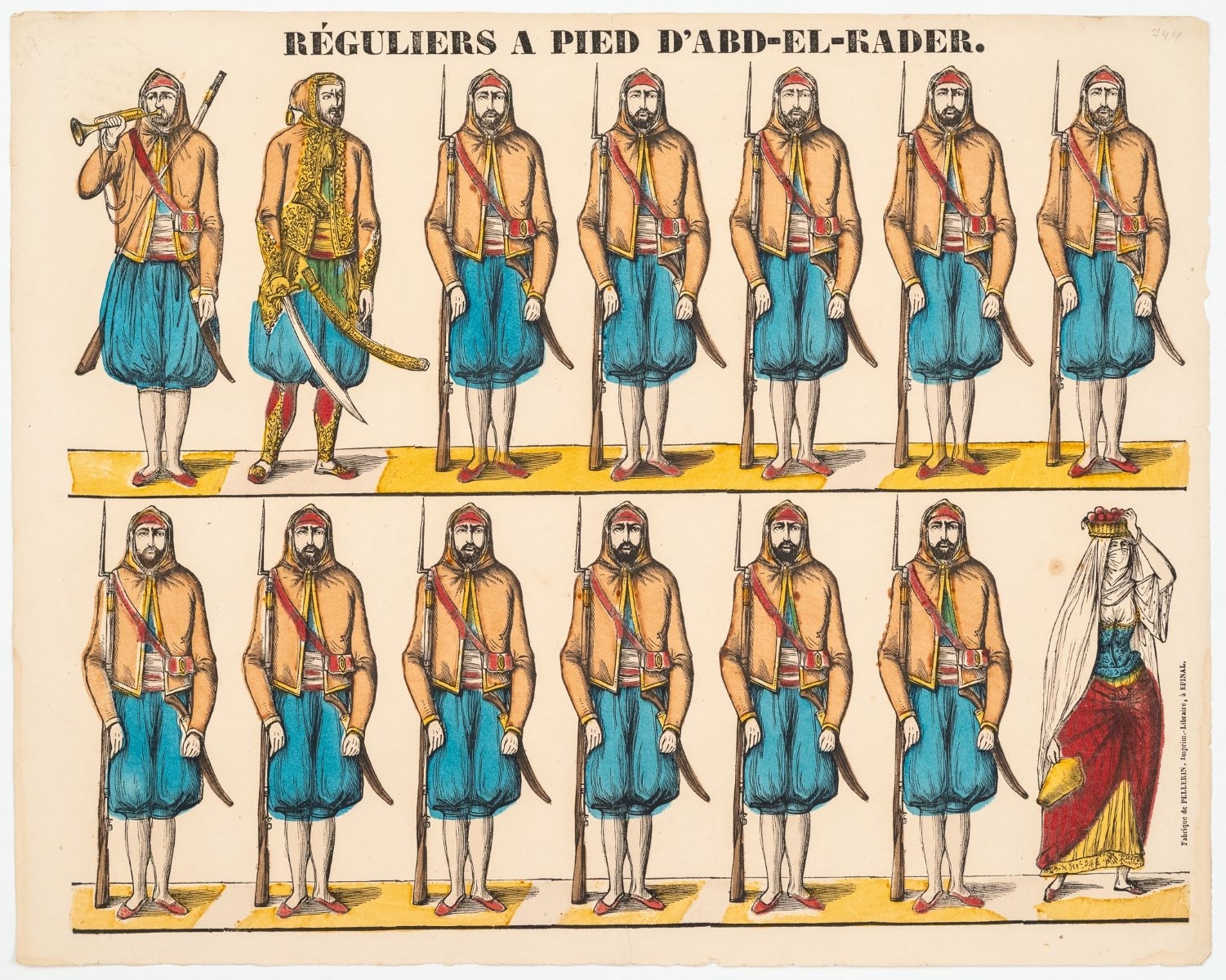 RÉGULIERS A PIED D'ABD-EL-KADER. (titre inscrit), Pellerin, 1846 dépôt légal