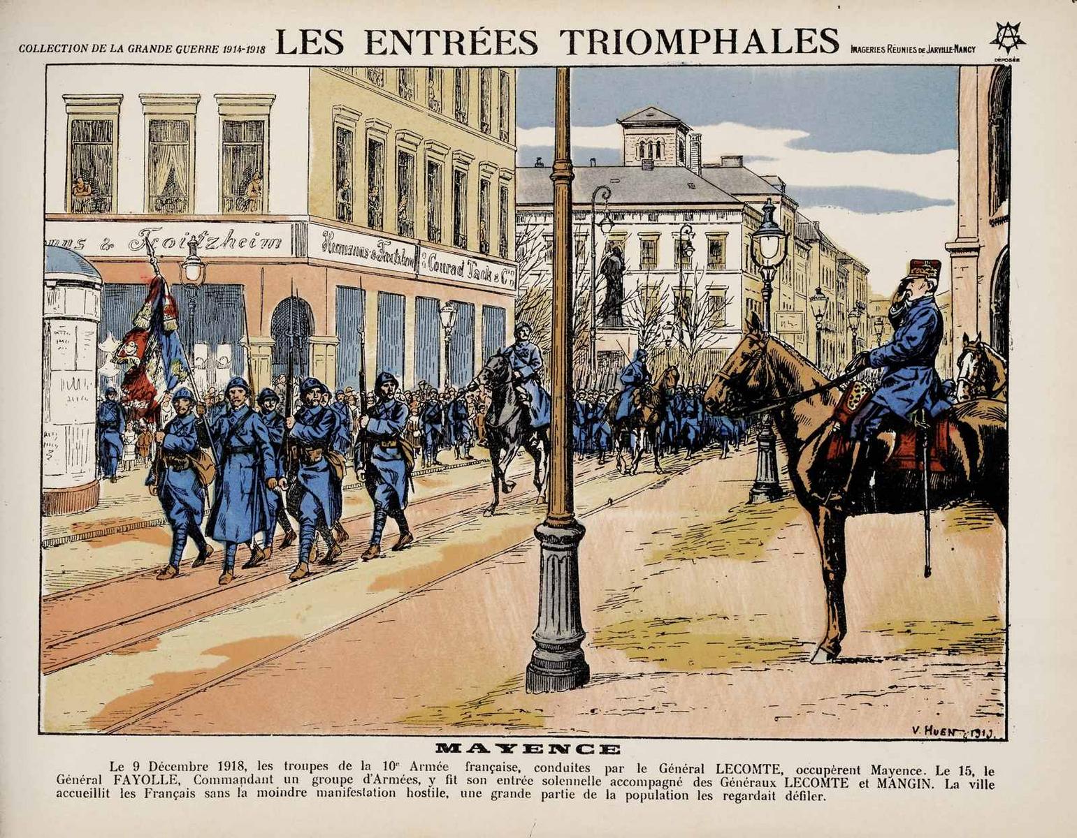 LES ENTRÉES TRIOMPHALES / MAYENCE (titre inscrit), Victor Huen, 1919