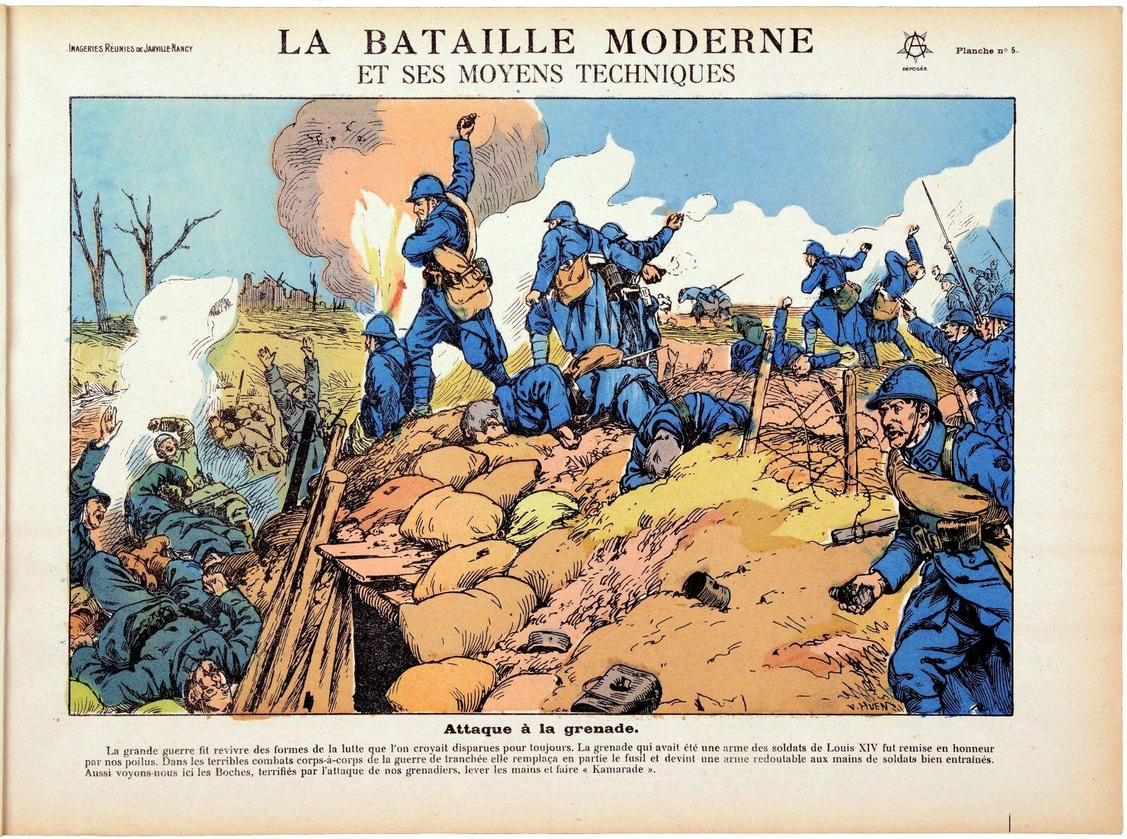 LA BATAILLE MODERNE / ET SES MOYENS TECHNIQUES / Attaque à la grenade. (titre inscrit)_0