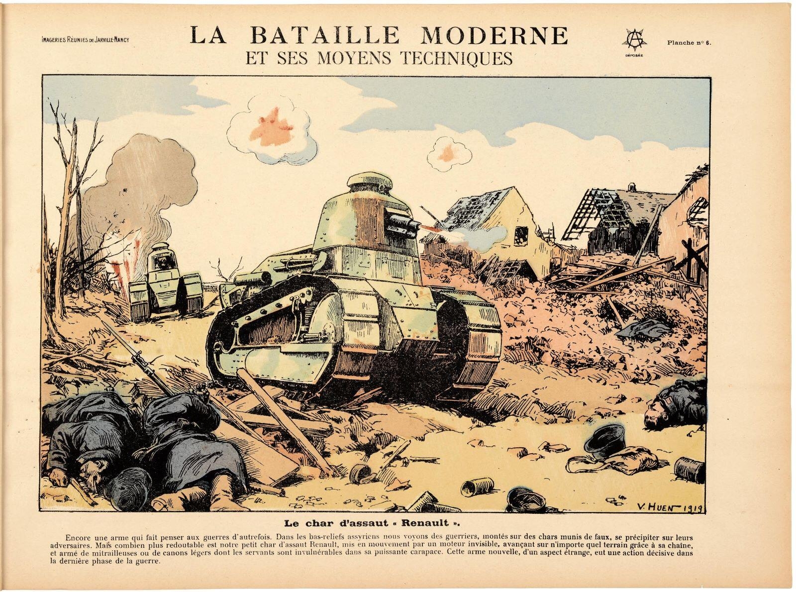 LA BATAILLE MODERNE / ET SES MOYENS TECHNIQUES / Le char d'assaut " Renault ". (titre inscrit)_0