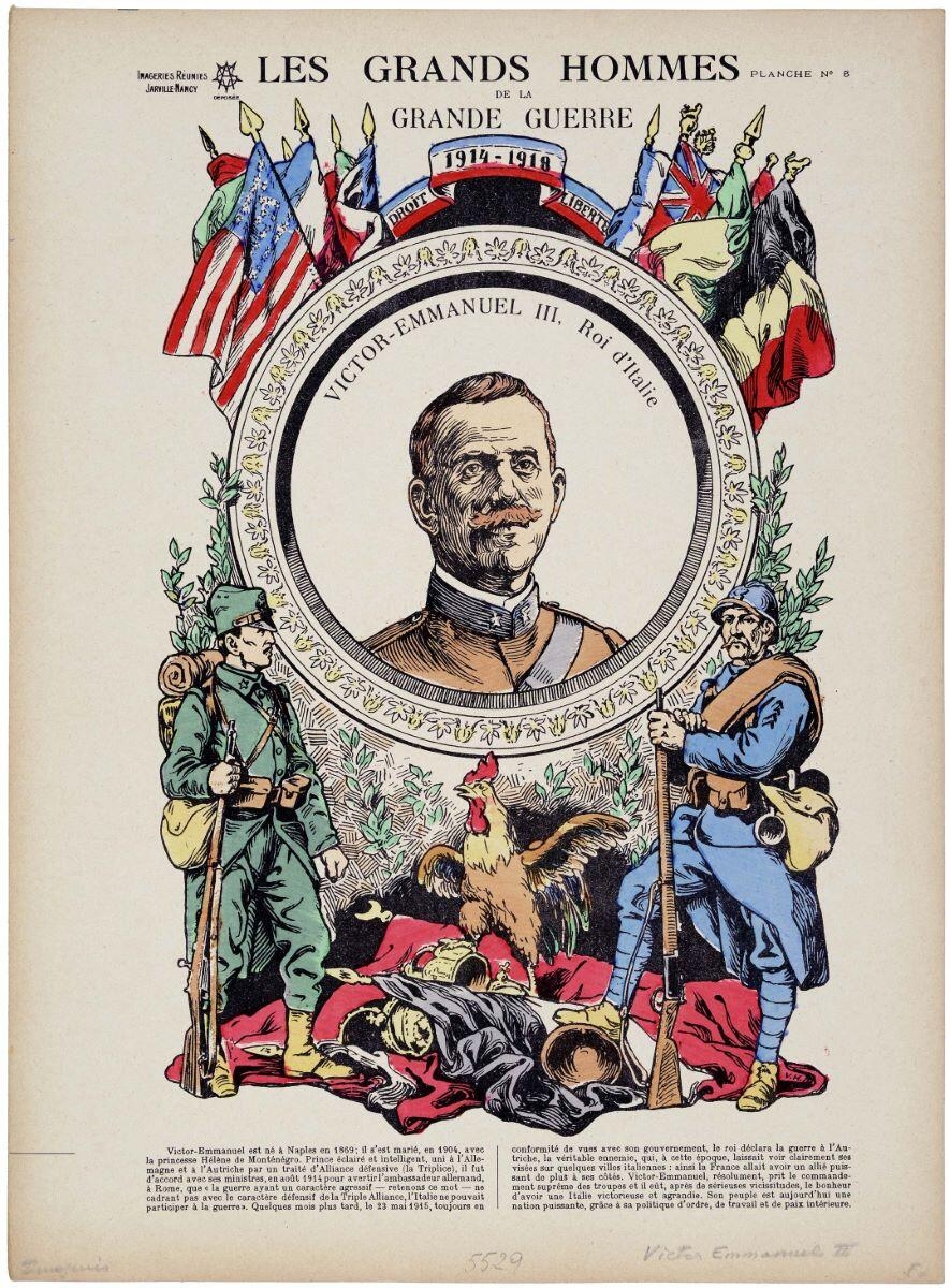 LES GRANDS HOMMES / DE LA / GRANDE GUERRE / VICTOR-EMMANUEL III, Roi d'Italie (titre inscrit), Victor Huen, 1925 vers