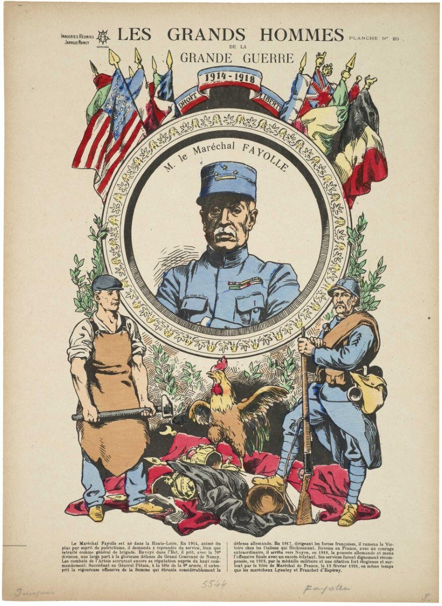 LES GRANDS HOMMES / DE LA / GRANDE GUERRE / M. le Maréchal FAYOLLE (titre inscrit), Victor Huen, 1925 vers