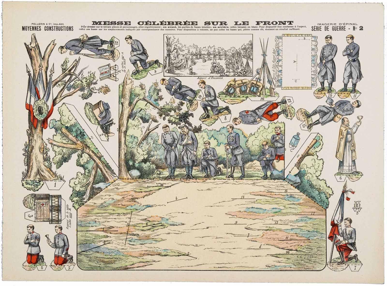 MESSE CÉLÉBRÉE SUR LE FRONT (titre inscrit), Louis Georges Albert Morinet, 1915
