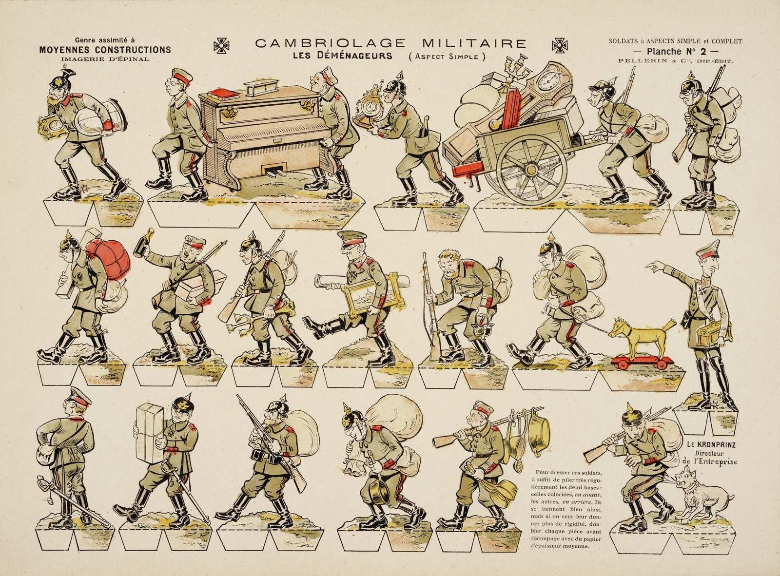CAMBRIOLAGE MILITAIRE / LES DÉMÉNAGEURS (ASPECT SIMPLE) (titre inscrit), Louis Georges Albert Morinet, 1915