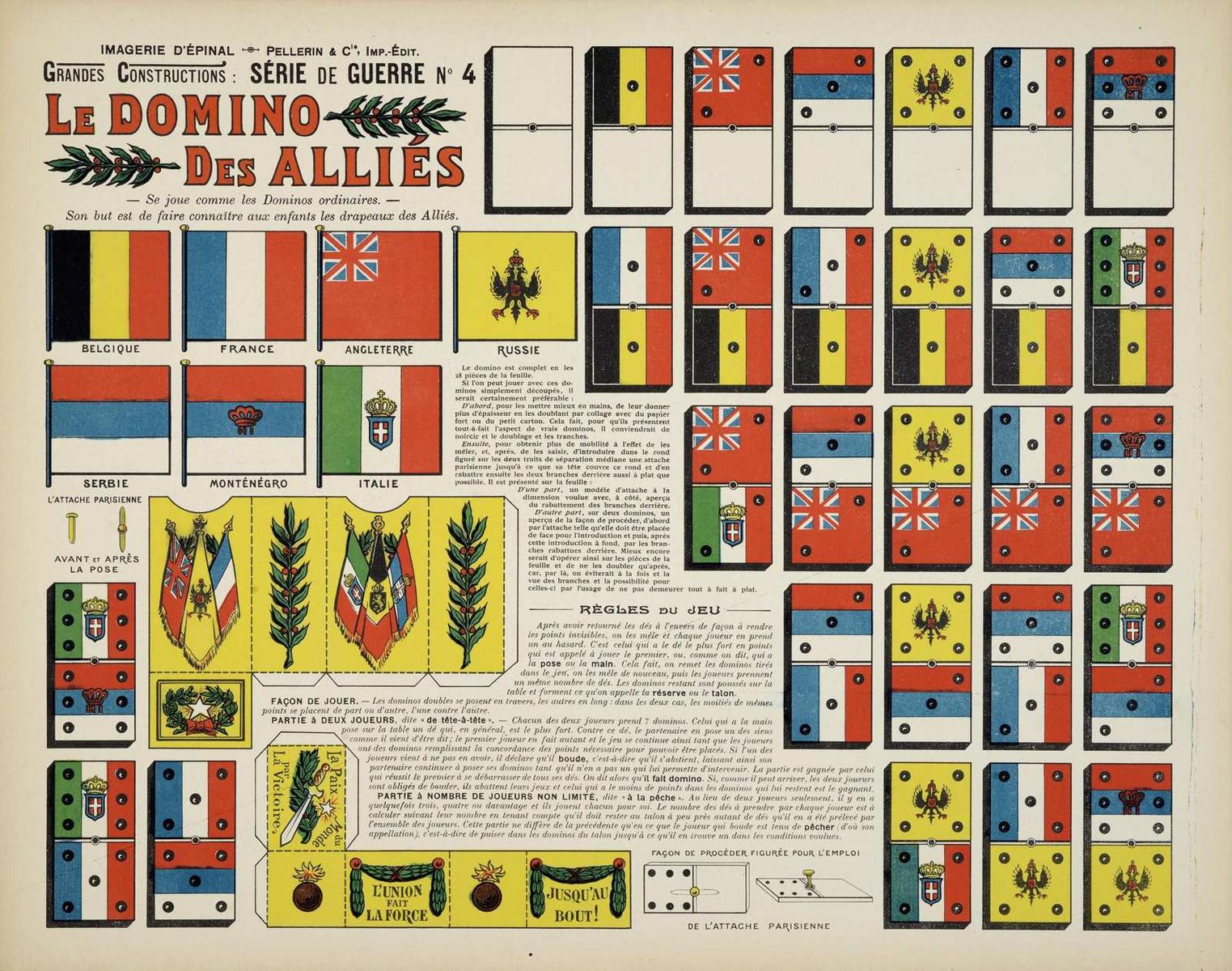 LE DOMINO / DES ALLIÉS (titre inscrit), Louis Georges Albert Morinet, 1915