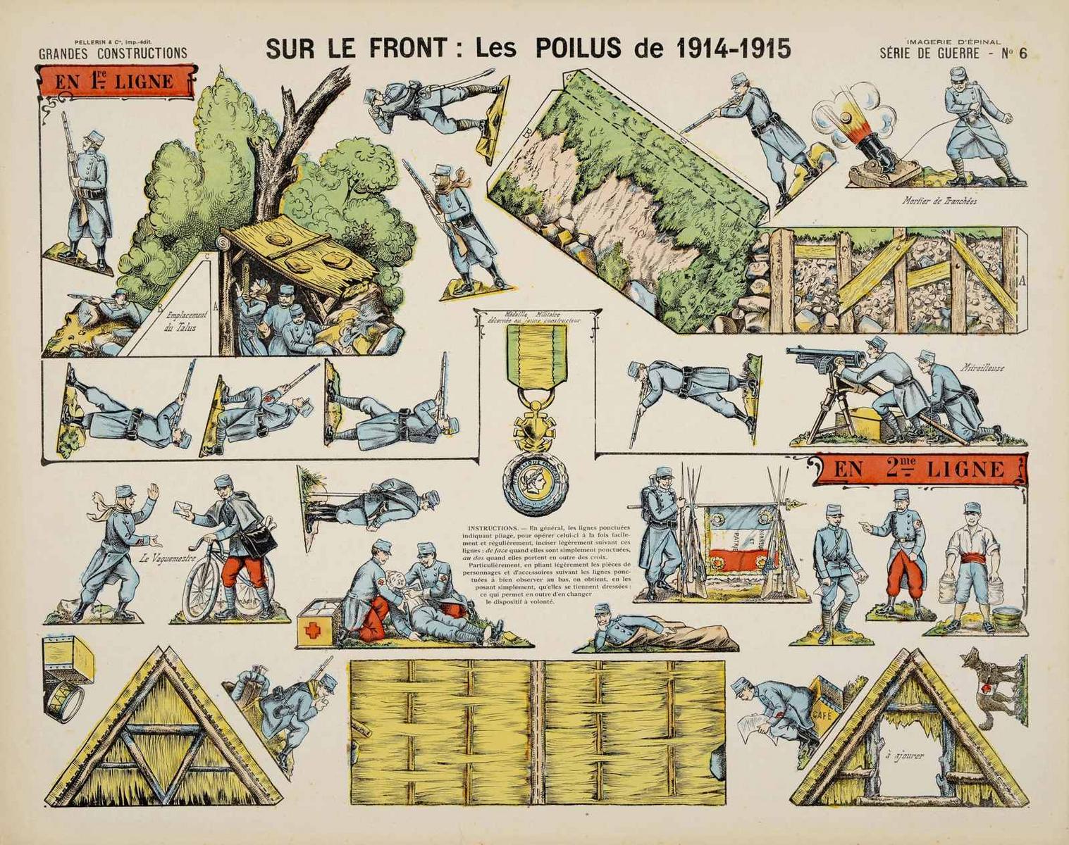 SUR LE FRONT : Les POILUS de 1914-1915 (titre inscrit), Louis Georges Albert Morinet, 1915