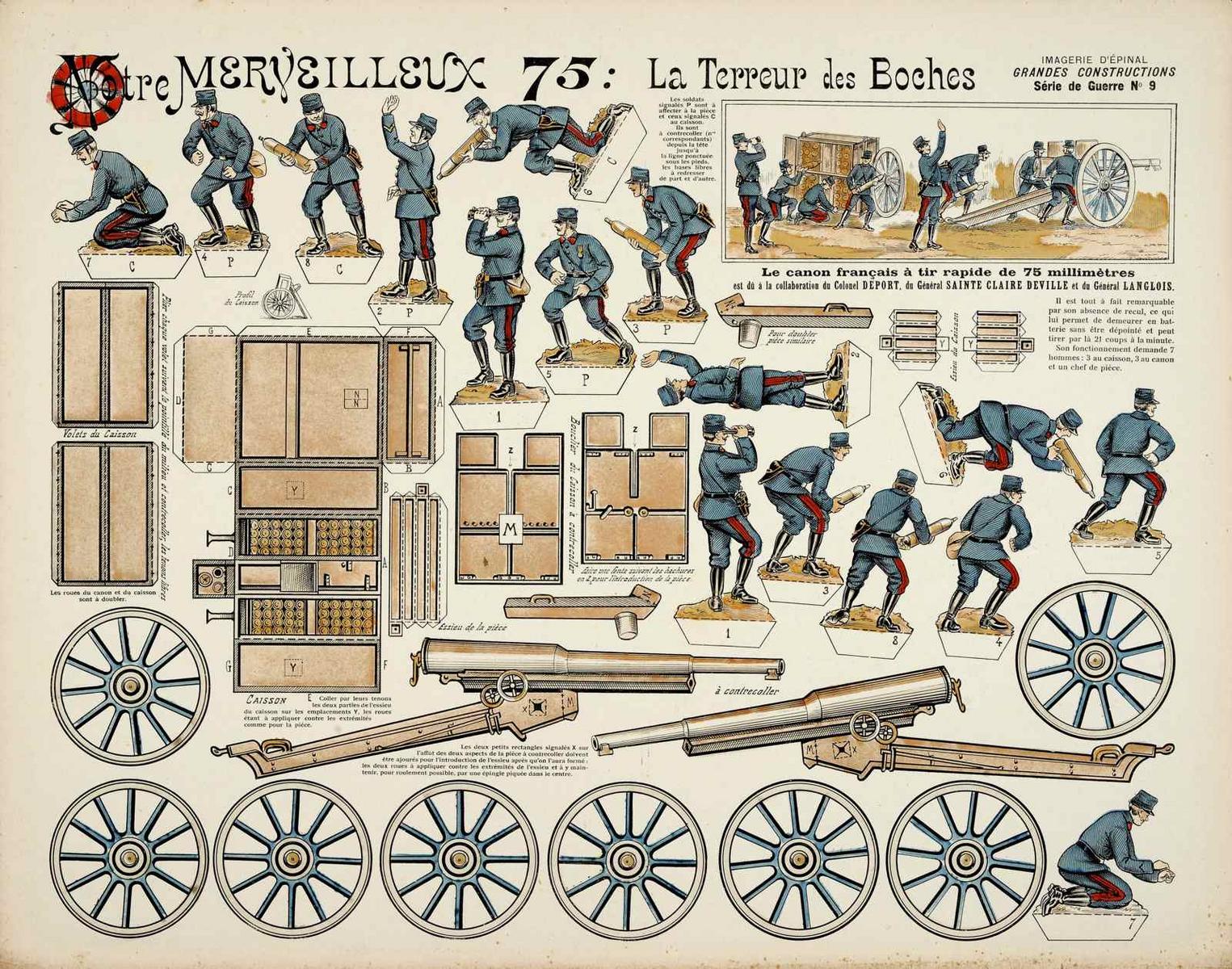 Notre MERVEILLEUX 75 : La Terreur des Boches (titre inscrit), Louis Georges Albert Morinet, 1915