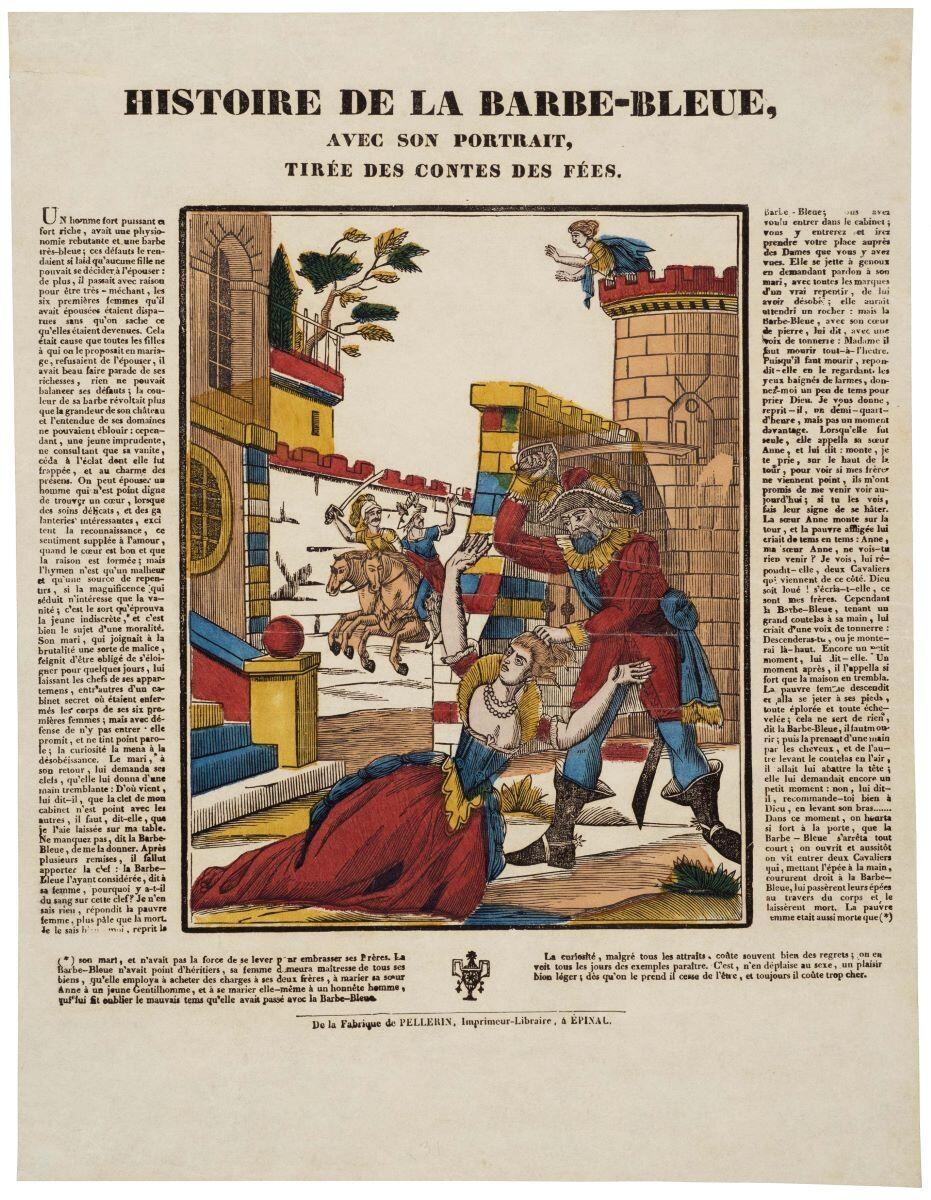 HISTOIRE DE LA BARBE-BLEUE, / AVEC SON PORTRAIT, /  TIRÉE DES CONTES DES FÉES. (titre inscrit), Clément-Pierre Marillier, 1822 dépôt légal