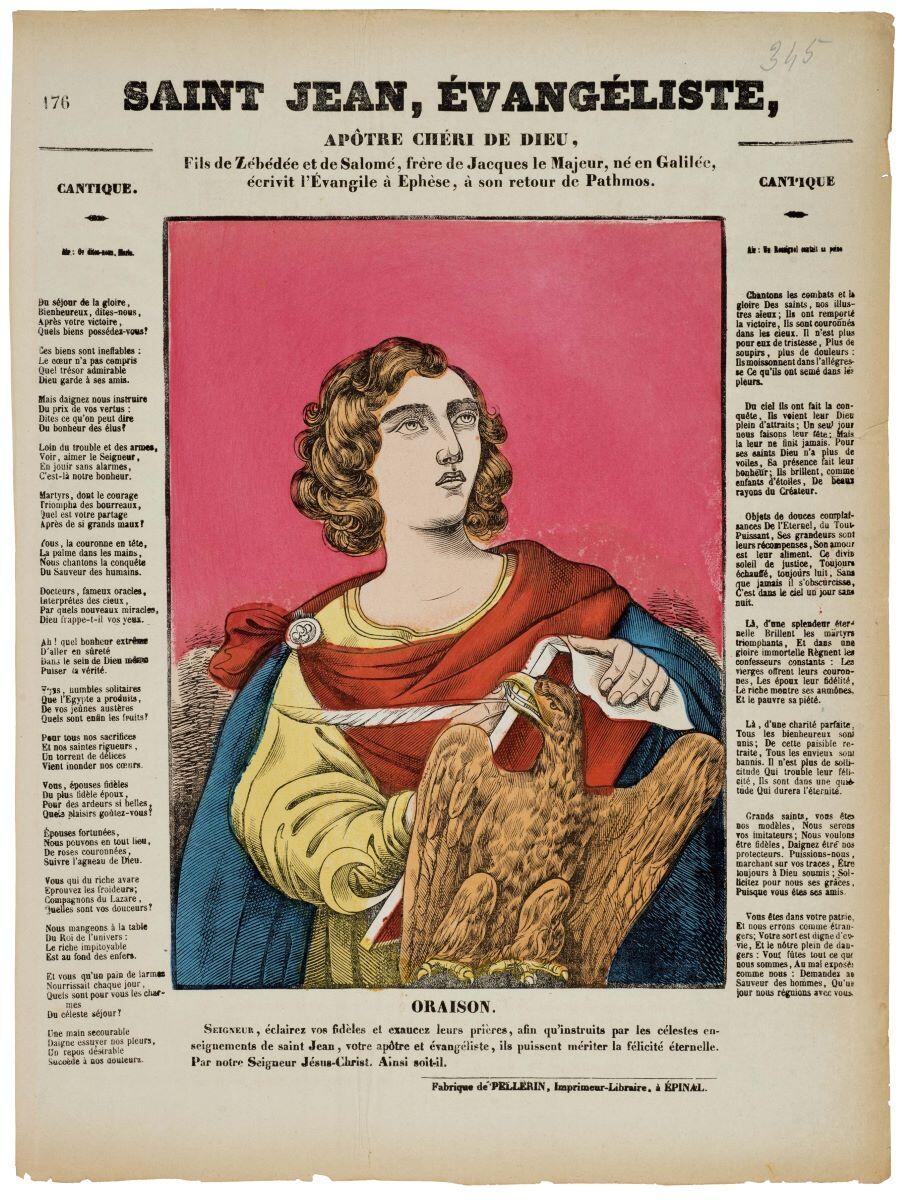 176 SAINT JEAN, ÉVANGÉLISTE, / APÔTRE CHÉRI DE DIEU. (titre inscrit)_0