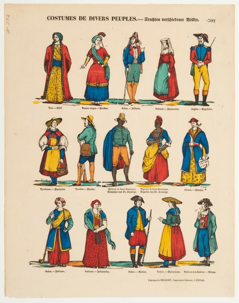 COSTUMES DE DIVERS PEUPLES. 392 (titre inscrit, fr., all.), Pellerin, 1839 après