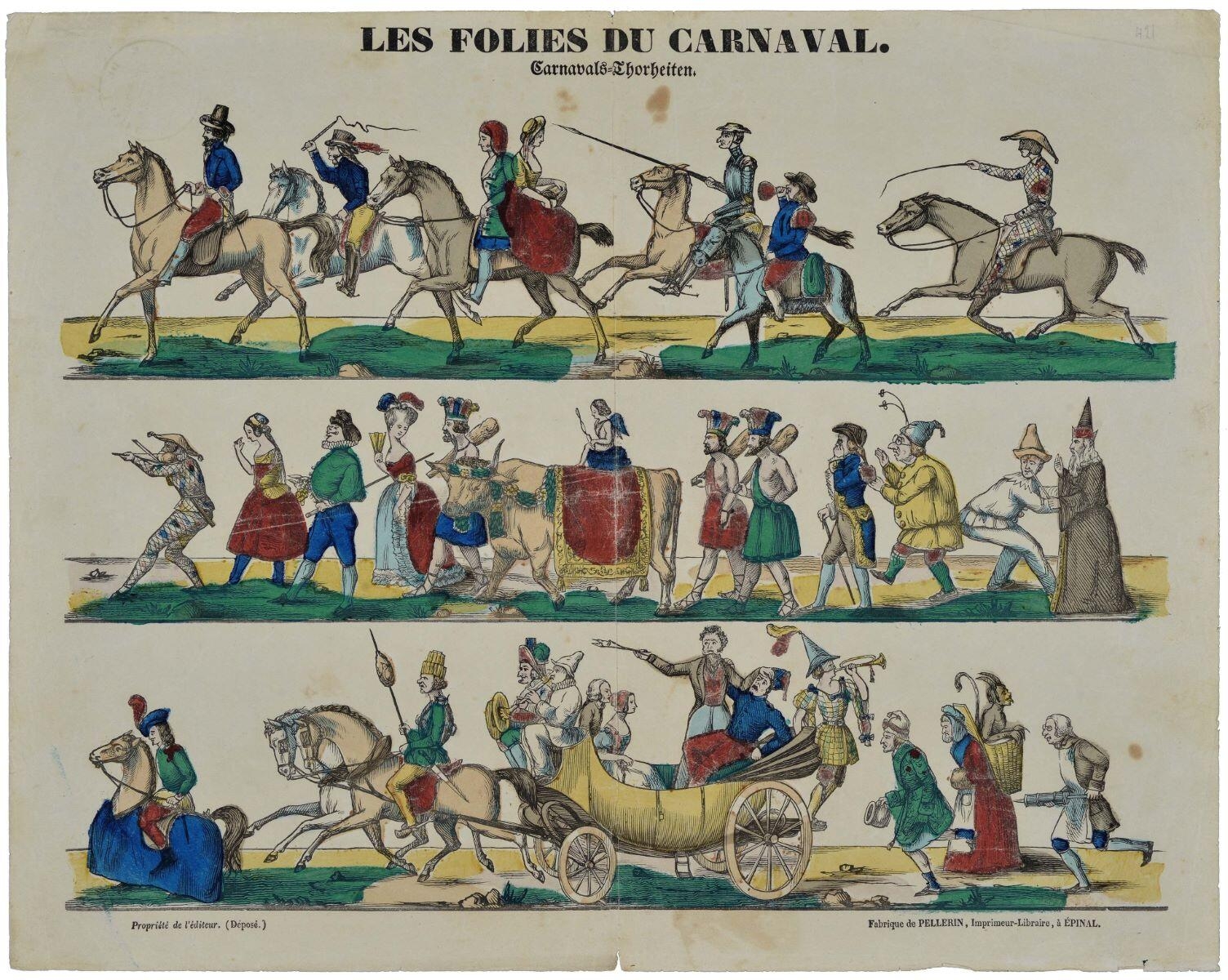 LES FOLIES DU CARNAVAL. (titre inscrit, fr., All.), Pellerin, 1843 dépôt légal