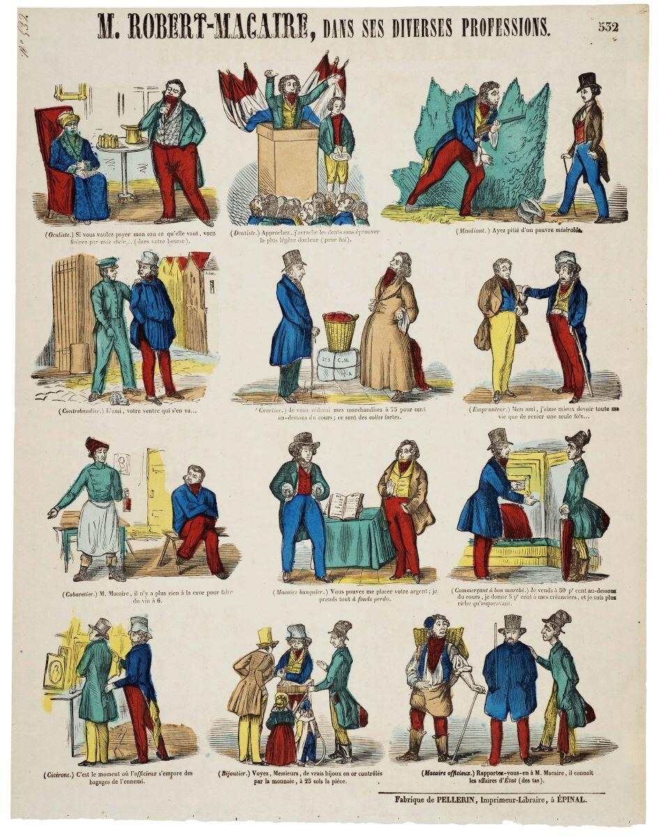 M. ROBERT-MACAIRE, DANS SES DIVERSES PROFESSIONS. 532 (titre inscrit), Charles Maurin, 1842 édité en