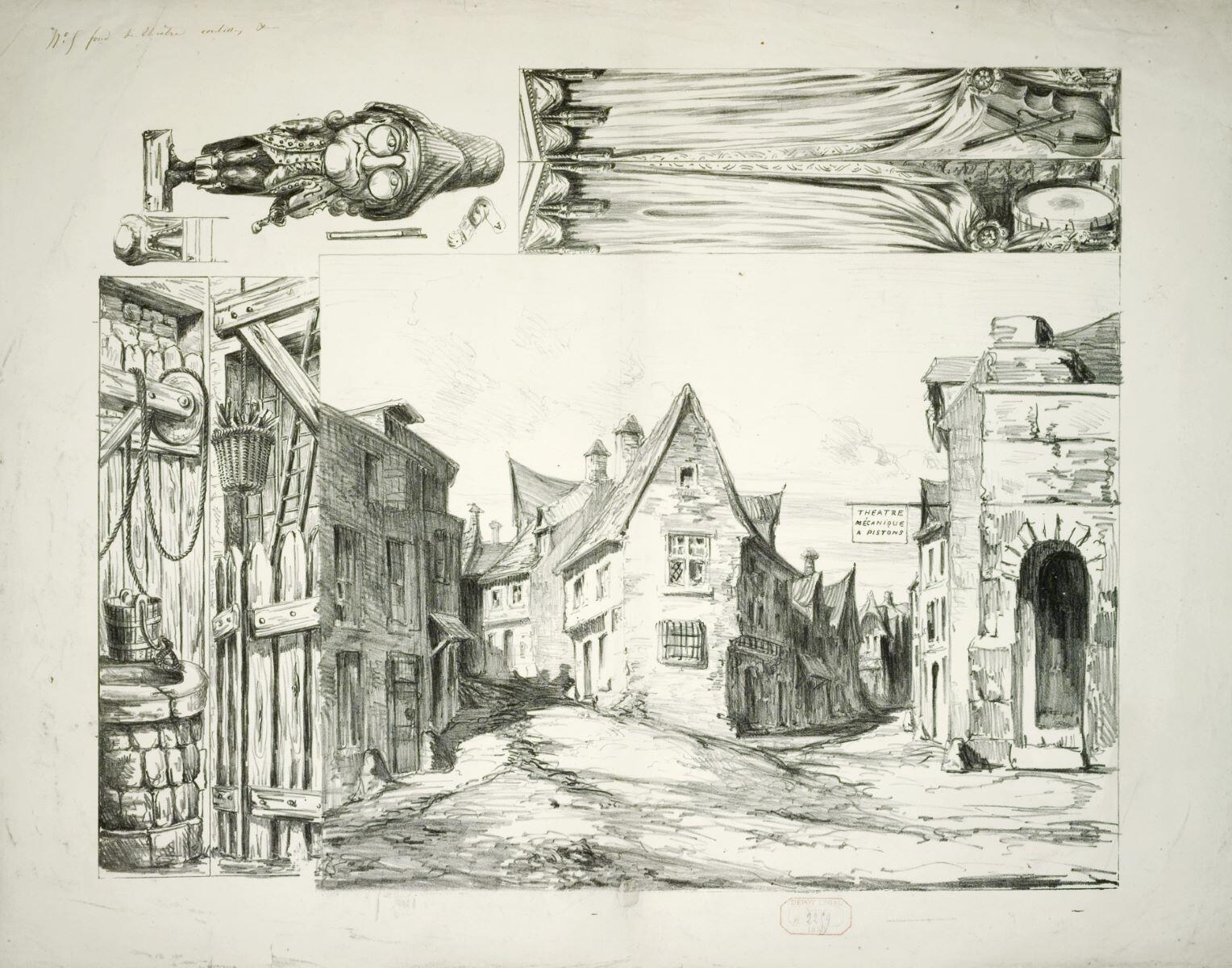 N° 5 fond de théâtre coulisses (titre inscrit), frères Becquet, 1853 dépôt légal