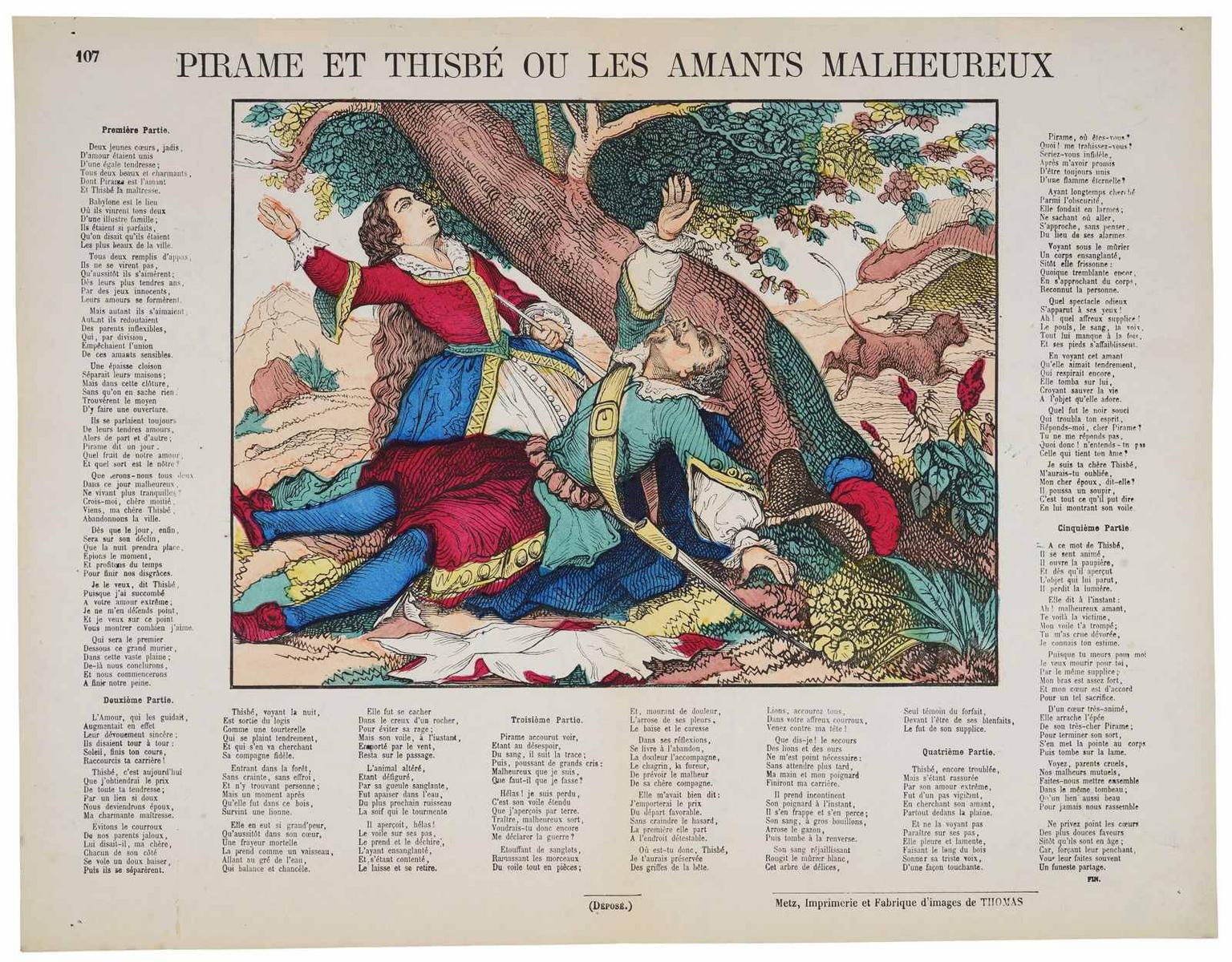 107 PIRAME ET THISBE OU LES AMANTS MALHEUREUX (titre inscrit), 1865-1872