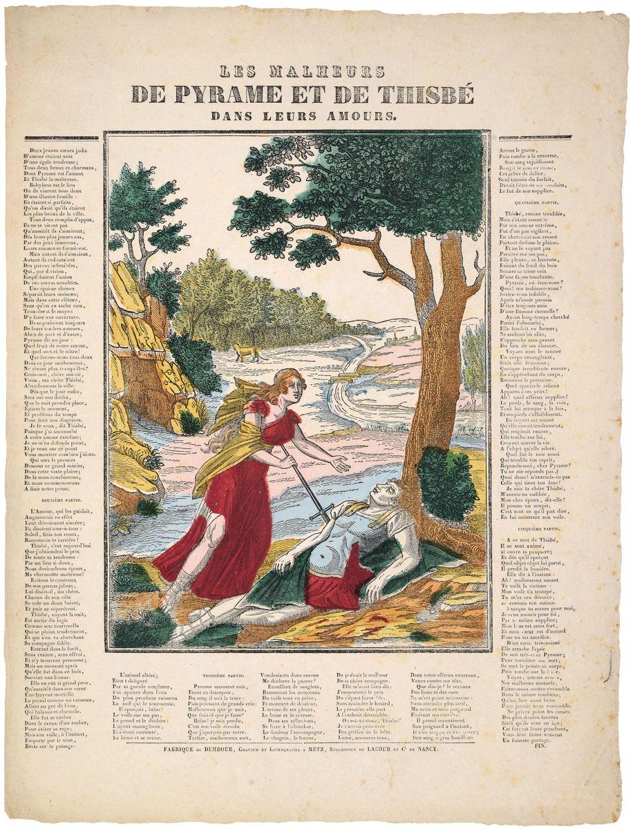 LES MALHEURS / DE PYRAME ET DE THISBE / DANS LEURS AMOURS. (titre inscrit), Adrien Népomucène Dembour, 1836-1840