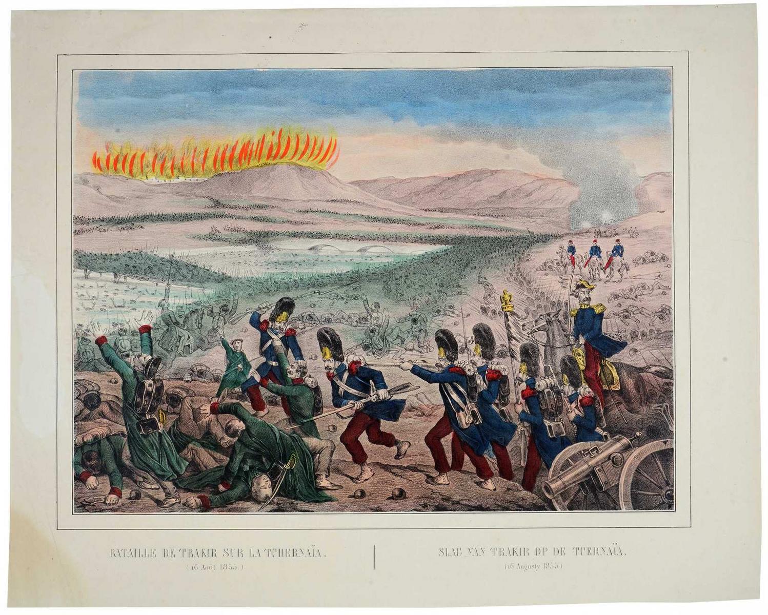 BATAILLE DE TRAKIR SUR LA TCHERNAÏA. / (16 Août 1855.) (titre inscrit, fr. néerl.), Charles Granzella, 1855 vers