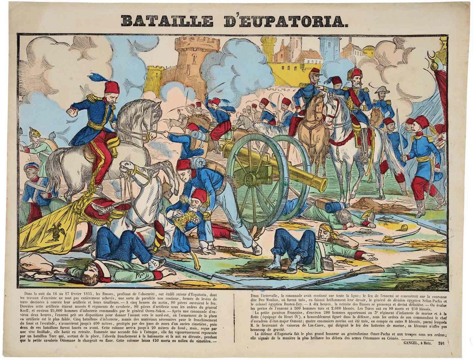 BATAILLE D'EUPATORIA. (titre inscrit), Charles Nicolas Auguste Gangel, 1855