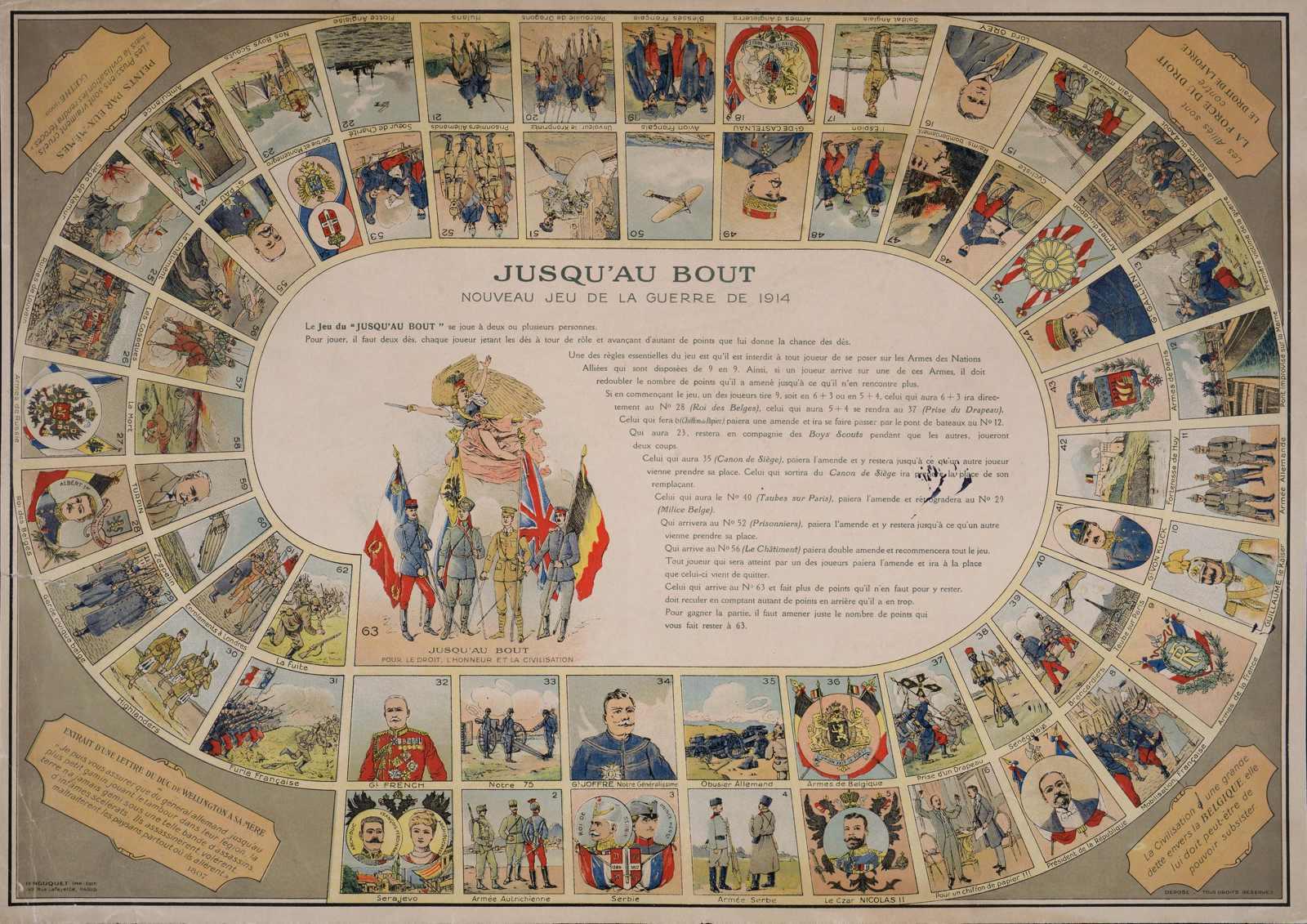 JUSQU'AU BOUT / NOUVEAU JEU DE LA GUERRE DE 1914 (titre inscrit), 1916 vers