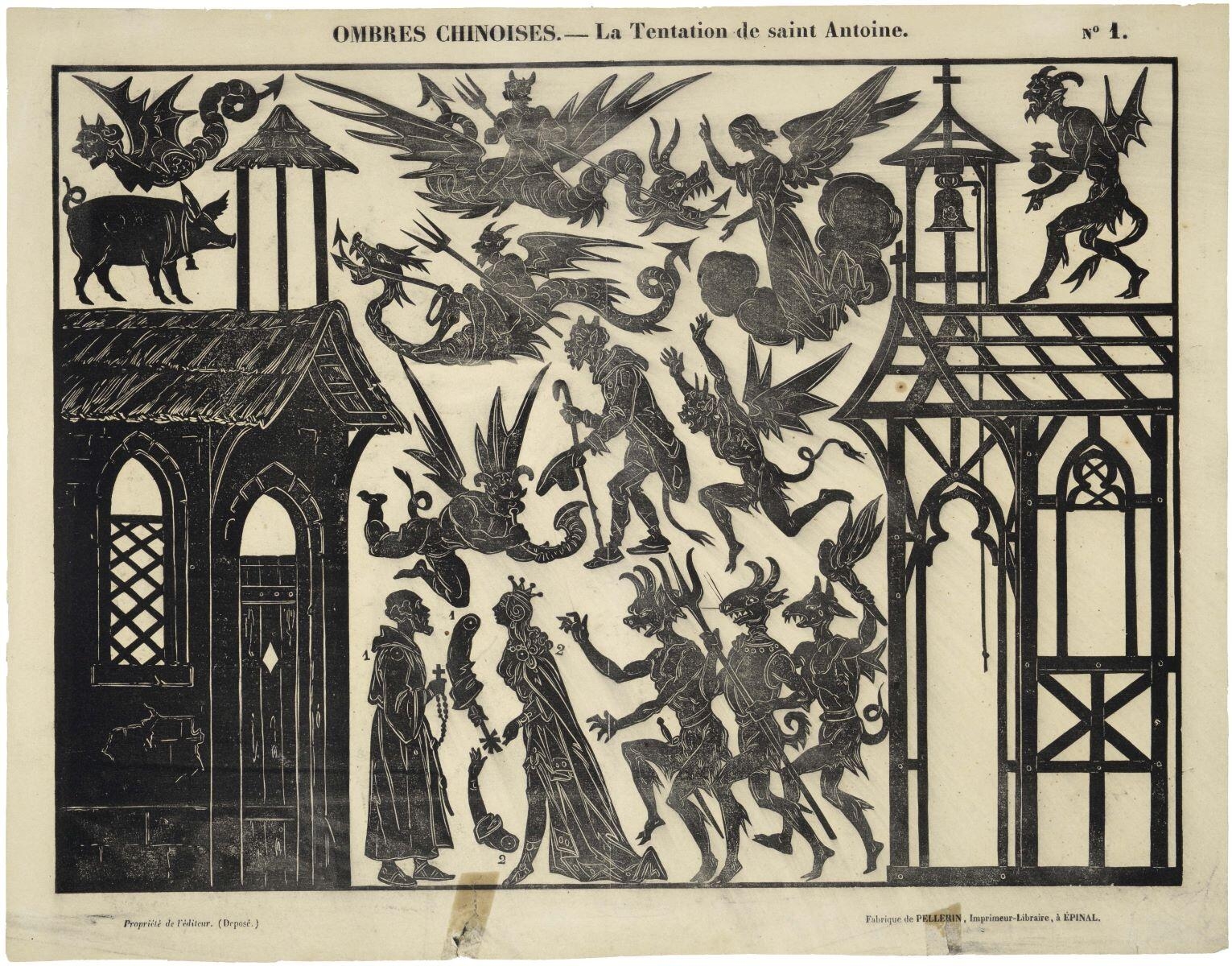 OMBRES CHINOISES. - La Tentation de saint Antoine. N° 1. (titre inscrit)_0