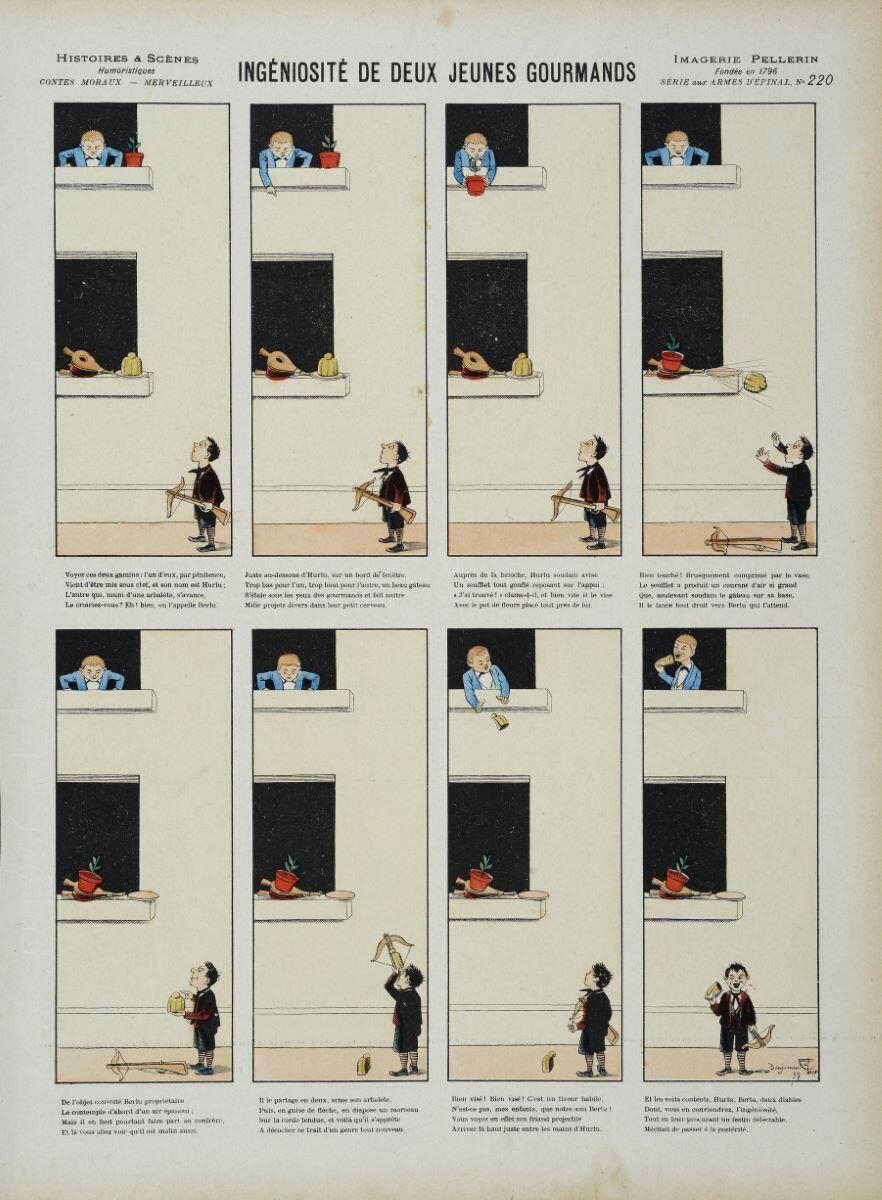 INGÉNIOSITÉ DE DEUX JEUNES GOURMANDS (titre inscrit), Benjamin Rabier, 1897 dépôt légal