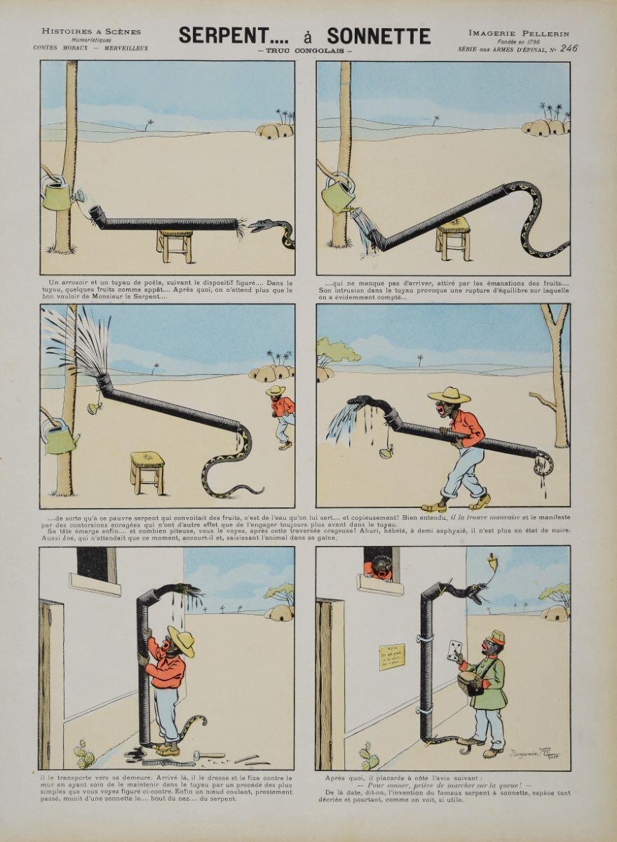 SERPENT.... à SONNETTE / - TRUC CONGOLAIS - (titre inscrit), Benjamin Rabier, 1898