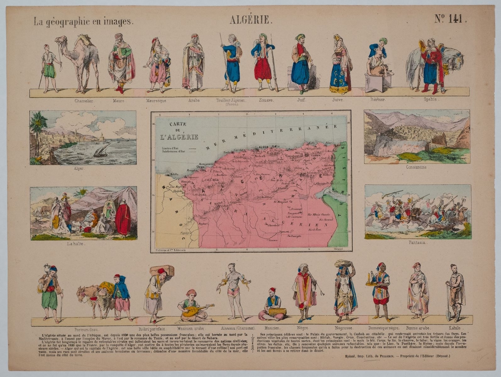 La géographie en images. ALGÉRIE. N°. 141. (titre inscrit), Pellerin, 1863 dépôt légal