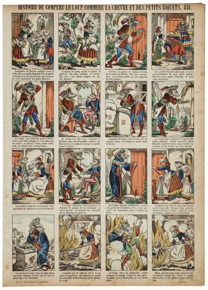 HISTOIRE DE COMPERE LE LOUP, COMMERE LA CHEVRE ET DES PETITS BIQUETS. 818. (titre inscrit)_0