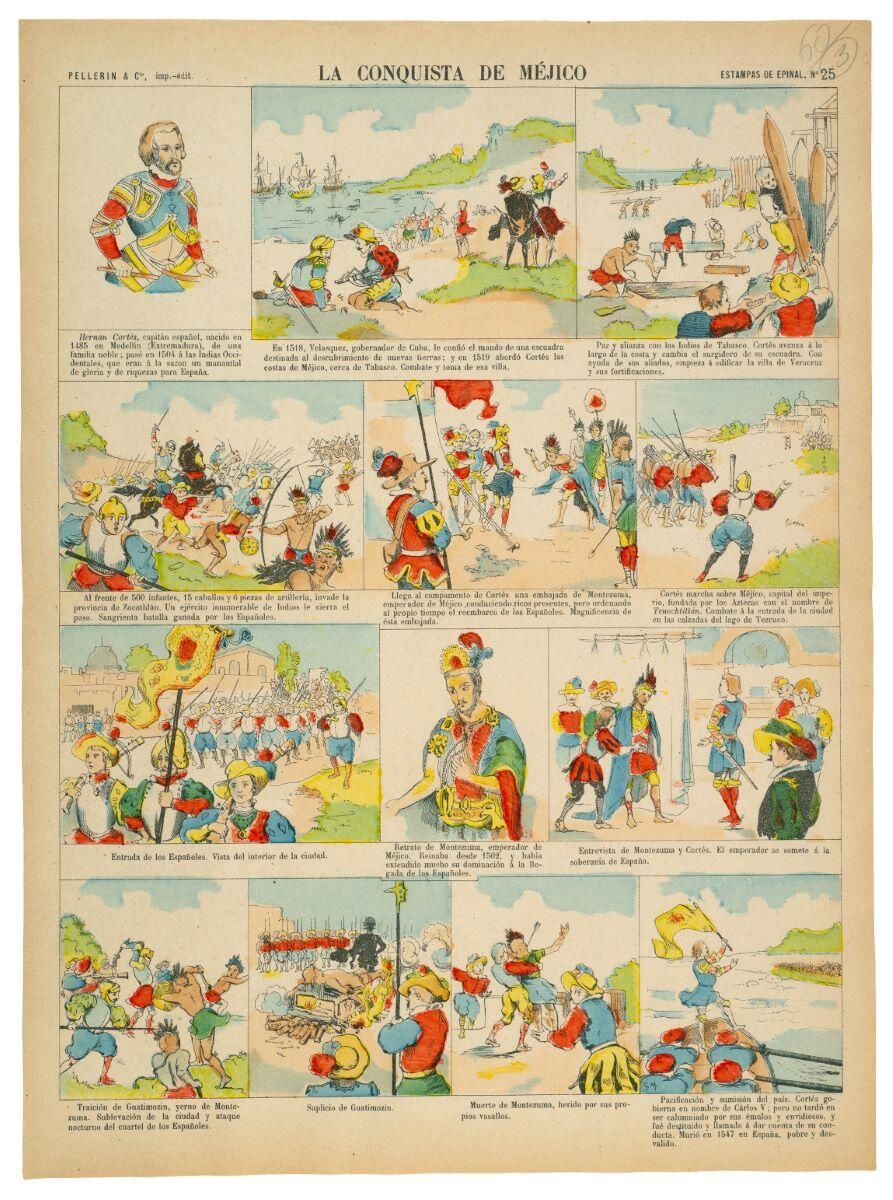 LA CONQUISTA DE MÉJICO (titre inscrit, esp.) ; La conquête du Mexique (titre factice), Georges Meunier, 1894 après