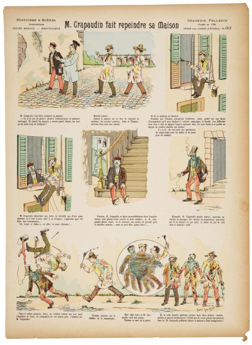 M. Crapaudin fait repeindre sa Maison (titre inscrit), Henry Hennault, 1896 dépôt légal