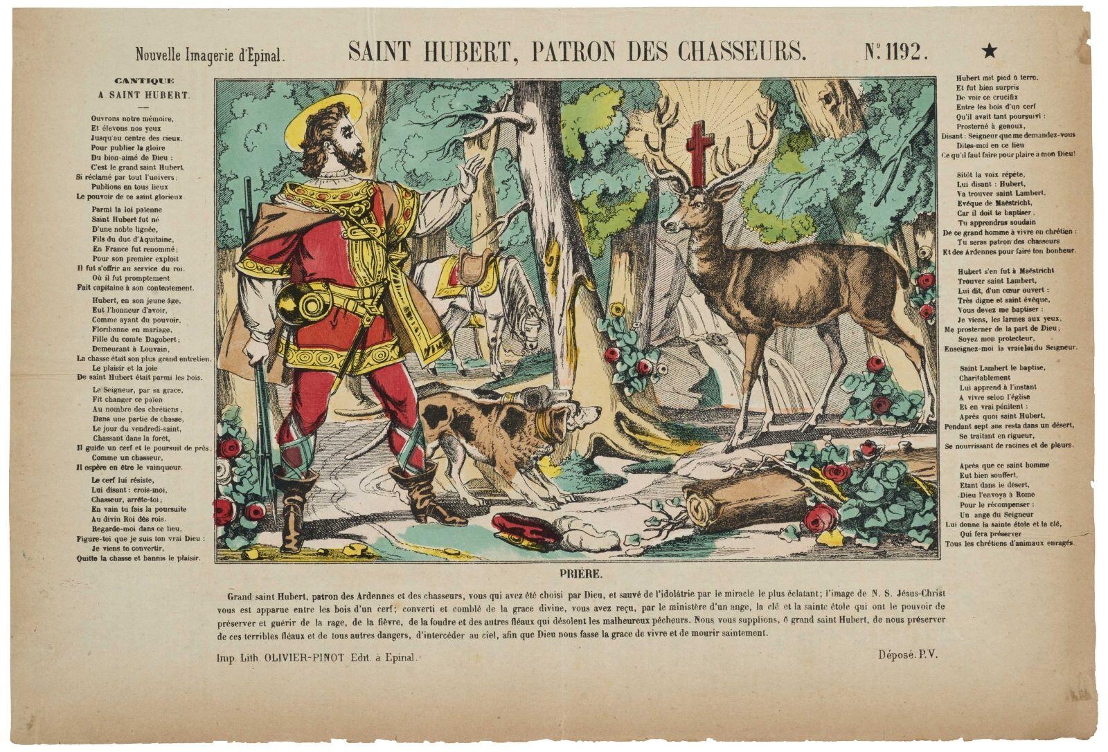 SAINT HUBERT, PATRON DES CHASSEURS. N°. 1192. (titre inscrit)_0