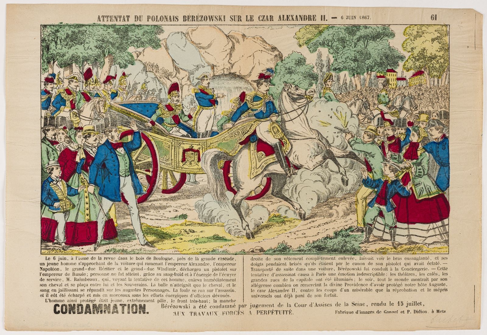 ATTENTAT DU POLONAIS BÉRÉZOWSKI SUR LE CZAR ALEXANDRE II. - 6 JUIN 1867. 61 (titre inscrit)_0