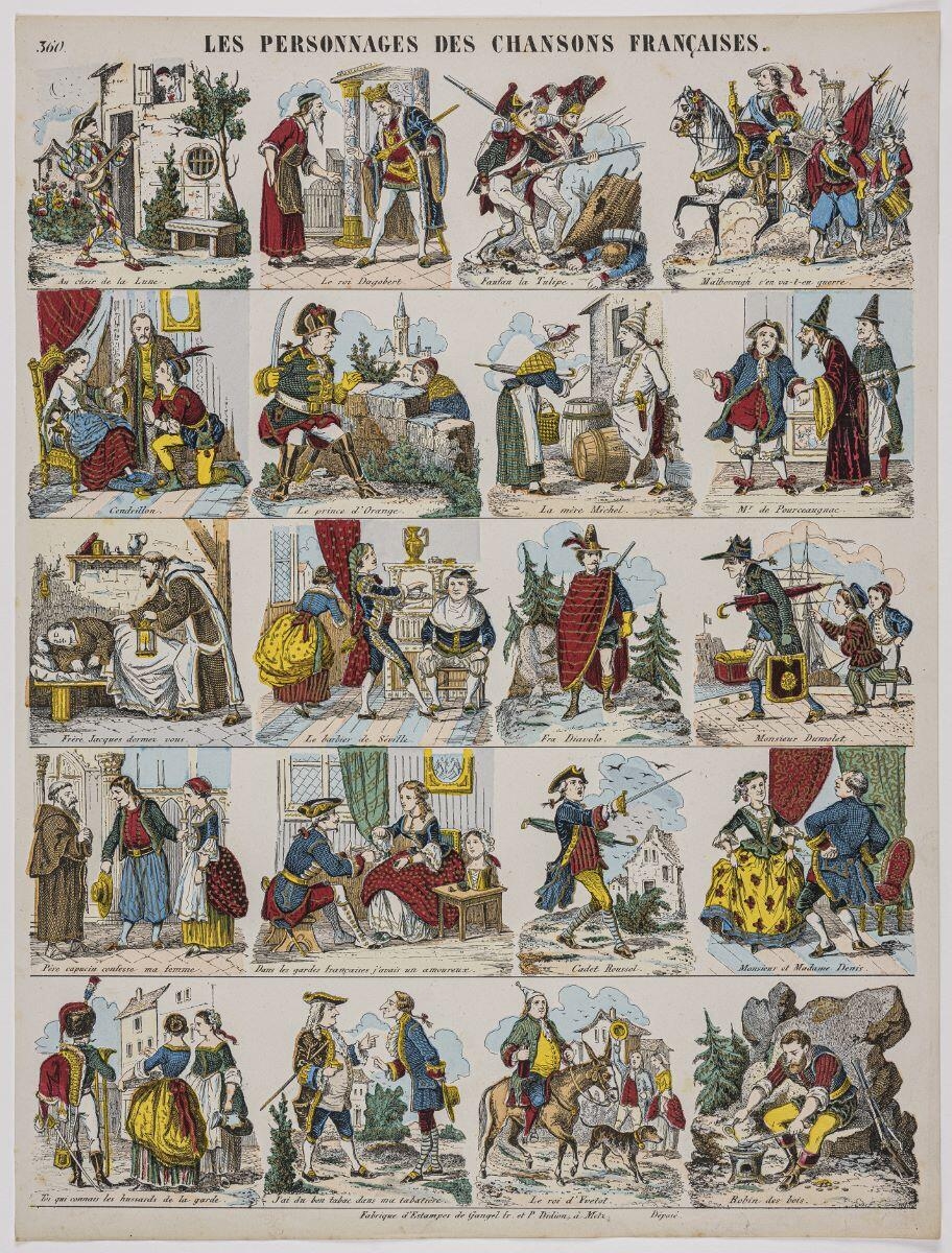 LES PERSONNAGES DES CHANSONS FRANÇAISES. 360. (titre inscrit)_0