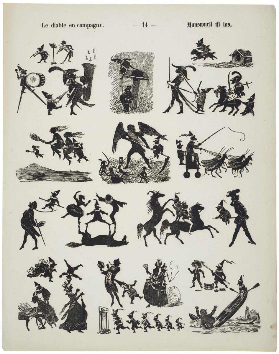 Le diable en campagne. - 11 - Hanswurst ist los. (titre inscrit fr. all.), Jean Frédéric Wentzel, 1858-1869