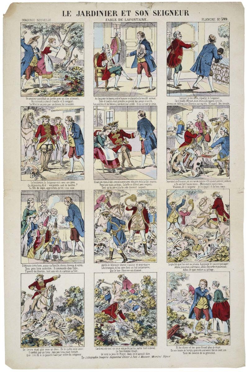 LE JARDINIER ET SON SEIGNEUR / FABLE DE LAFONTAINE. PLANCHE N°. 599. (titre inscrit)_0