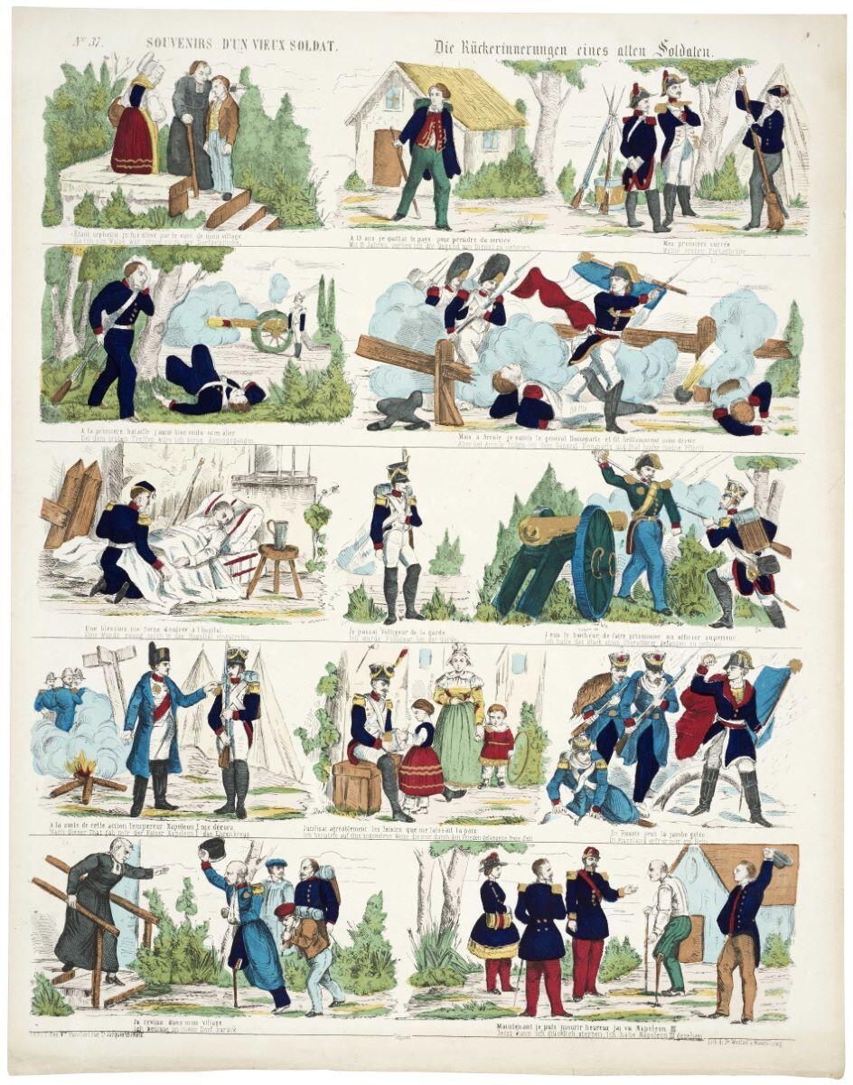 SOUVENIRS D'UN VIEUX SOLDAT. N°=37. (titre inscrit, fr., all.), Jean Frédéric Wentzel, 1852-1869