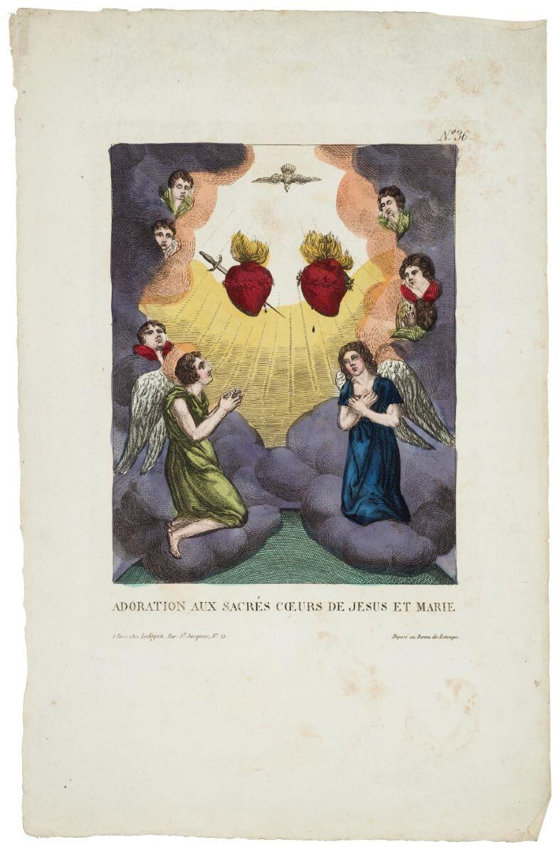 ADORATION AUX SACRÉS CŒURS DE JESUS ET MARIE / N°. 36. (titre inscrit), Ledoyen, 1827-1843