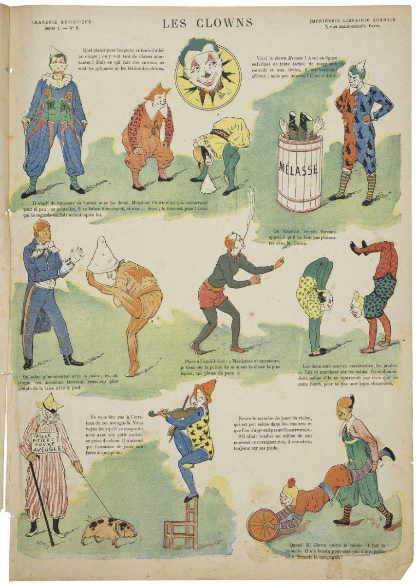 LES CLOWNS (titre inscrit), Petit, 1886 dépôt légal